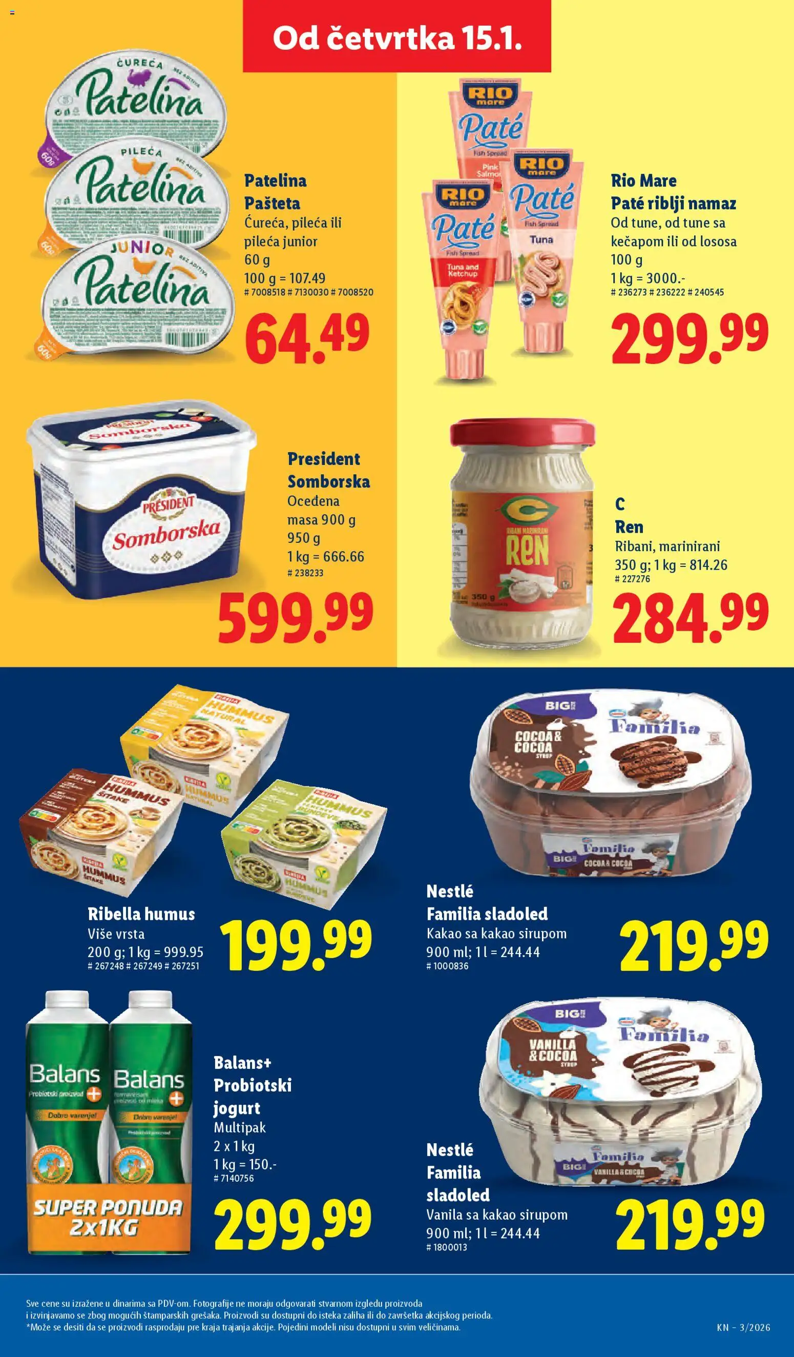 Lidl katalog - važi od 15.01.2026 | Strana: 29 | Proizvode: Sladoled, Rio mare, Hummus, Jogurt