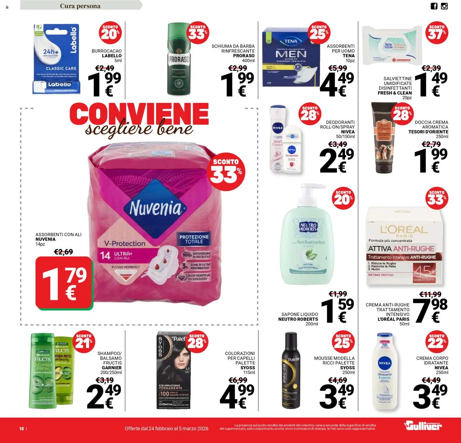 Volantino Gulliver del 24.02.2026 | Pagina: 18 | Prodotti: Balsamo, Crema, Sapone, Doccia