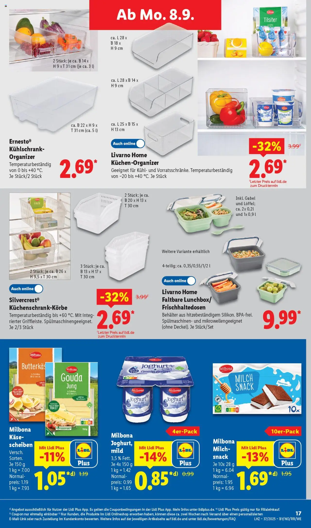 Lidl Prospekt Holzminden	 - gültig ab dem 08.09.2025 | Seite: 11 | Produkte: Schlagsahne, Milch, Joghurt, Kühlschrank