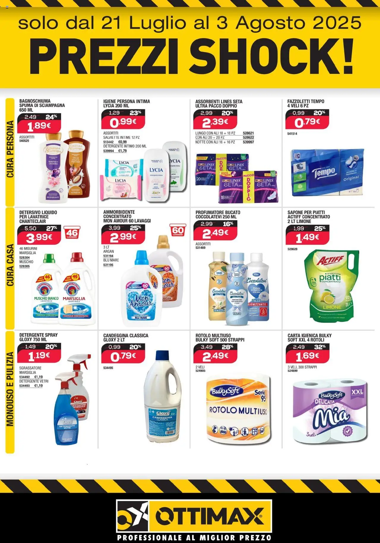 Volantino Ottimax del 21.07.2025 | Pagina: 7 | Prodotti: Carta igienica, Ammorbidente, Fazzoletti, Olio