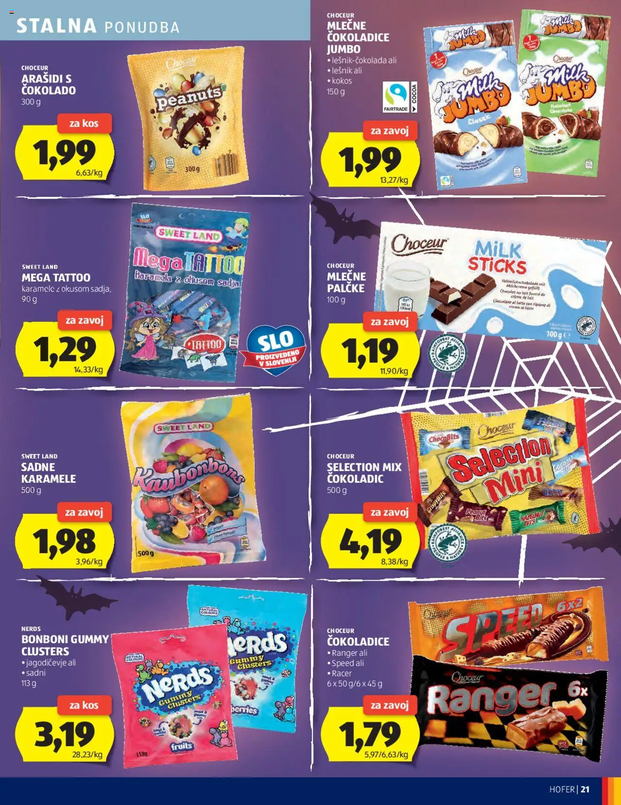 Novi Hofer katalog ponudbe – veljaven od 02.10.2025 | Stran: 21 | Izdelki: Bonboni, Arašidi, Kos, Karamele