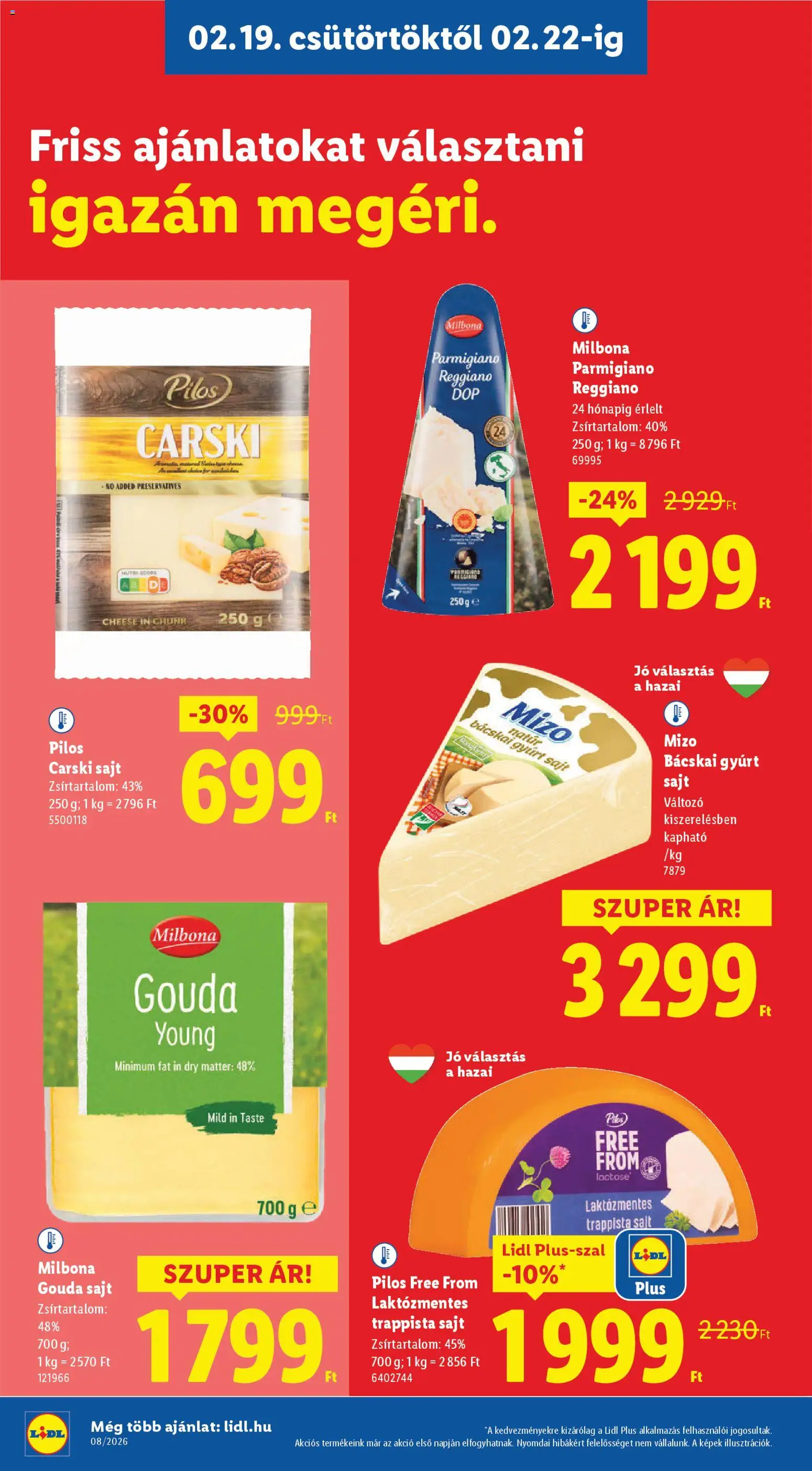 Lidl akciós ujság - amely érvényes a következő dátumtól: 19.02.2026 | Oldal: 8