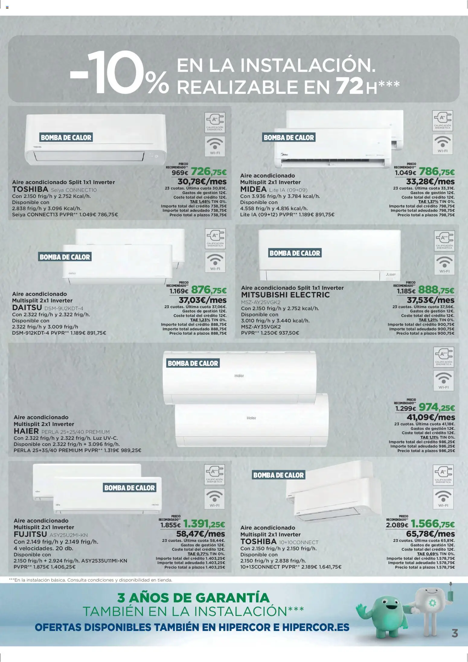 El Corte Inglés ofertas │ válido desde el 05.03.2026 | Página: 3 | Productos: Aire acondicionado