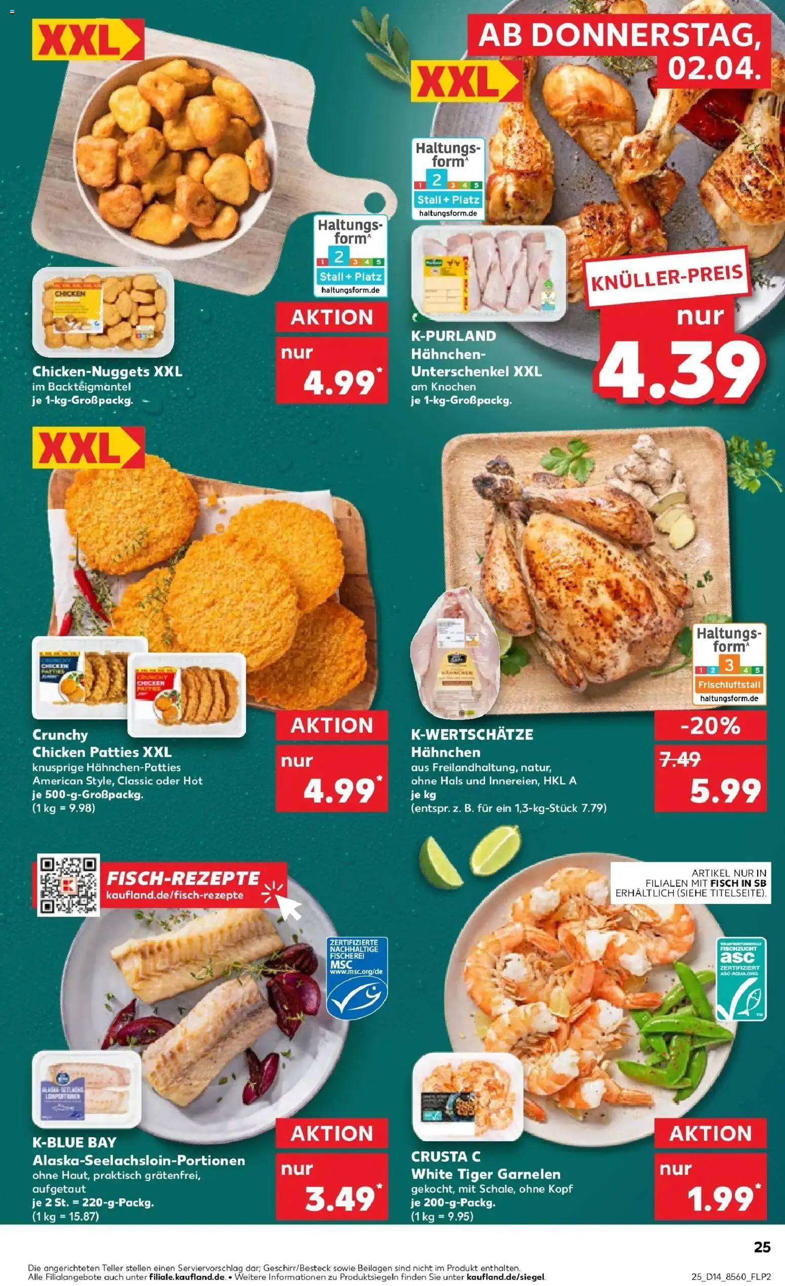 Kaufland Prospekt Nürtingen	 – gültig ab 30.03.2026 | Seite: 39 | Produkte: Hahnchen, Garnelen, Fisch, Tiger garnelen