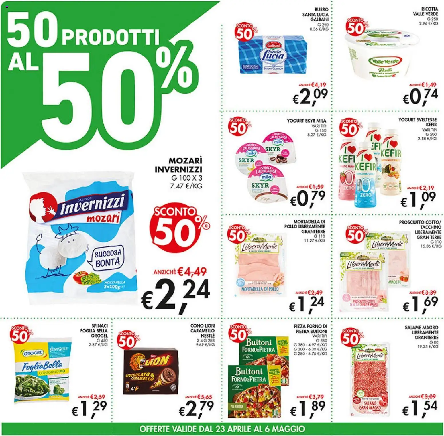 Volantino Coal del 23.04.2026 | Pagina: 2 | Prodotti: Prosciutto Cotto, Mozzarella, Ricotta, Forno