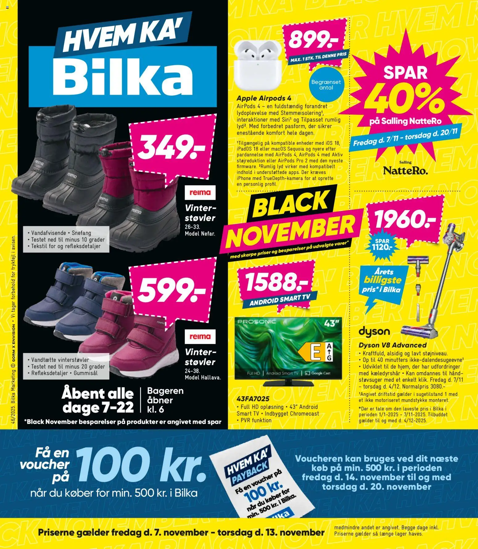 Bilka tilbudsavis – gyldig fra 07.10.2025 | Side: 1 | Produkter: Smart TV, Støvler, Airpods, Støvsuger