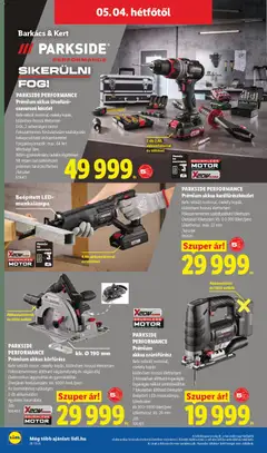 PARKSIDE PERFORMANCE Prémium akkus kardfűrészkészlet, Kefe nélküli motorral, csekély kopás, különösen hosszú élettartam Fokozatmentesen szabályozható löketszám Üresjárati löketszám: kb. 0-3 000 löket/perc Lökethossz: max. 22 mm /készlet - amely érvényes a következő dátumtól: 30.04.2026 | Oldal: 44