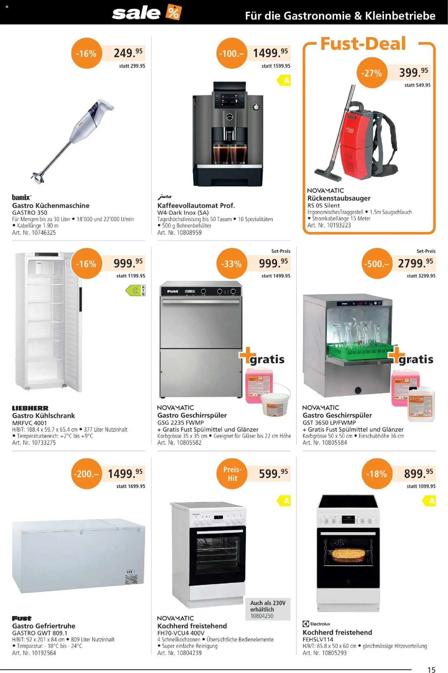 Fust Aktionen – gültig ab 25.12.2025 | Seite: 15 | Produkte: Gefriertruhe, Kaffeevollautomat, Kühlschrank, Liebherr