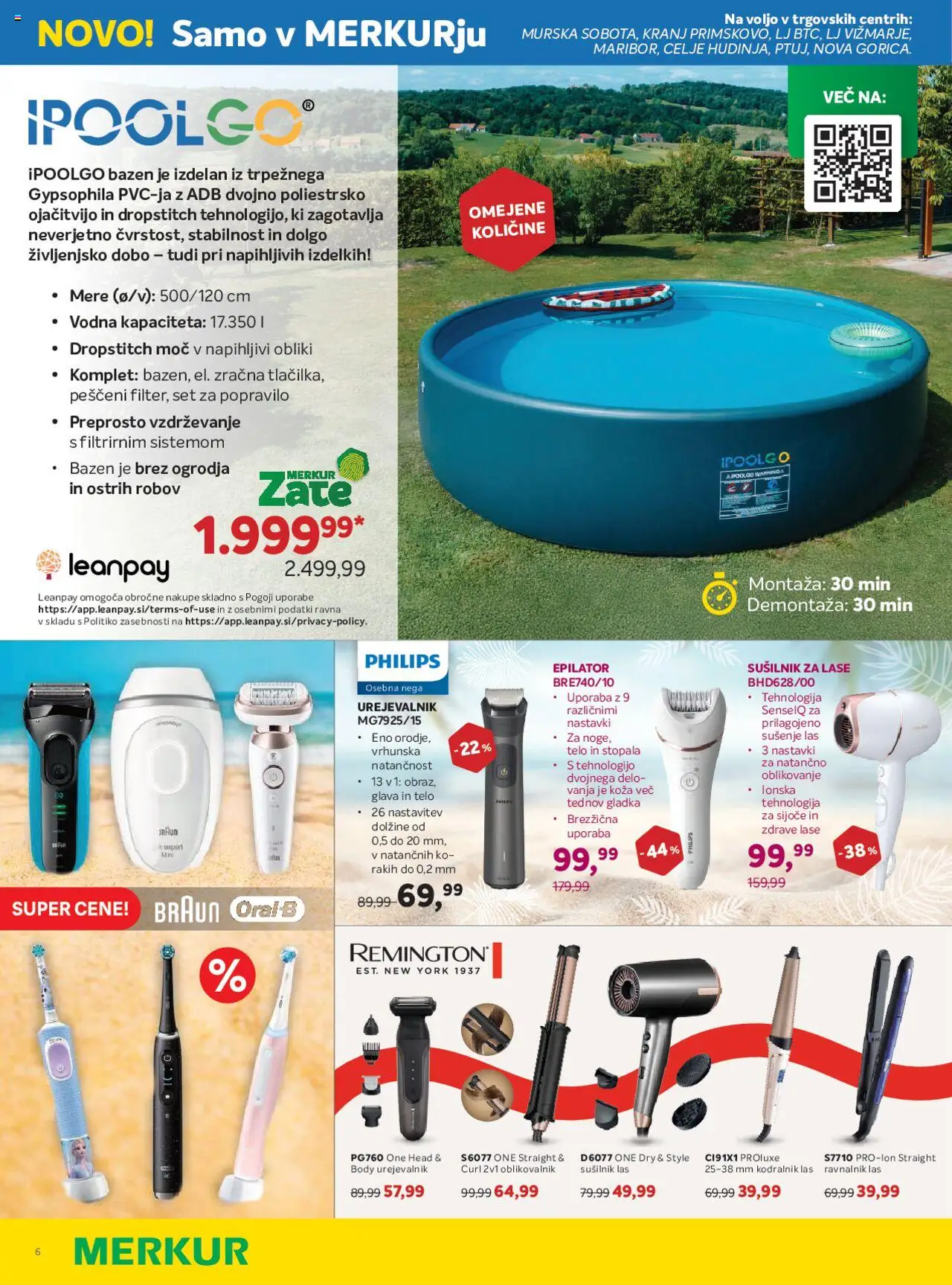 Merkur katalog │ velja od 06.08.2025 | Stran: 6 | Izdelki: Bazen, Kodralnik, Ravnalnik las, Sušilnik za lase