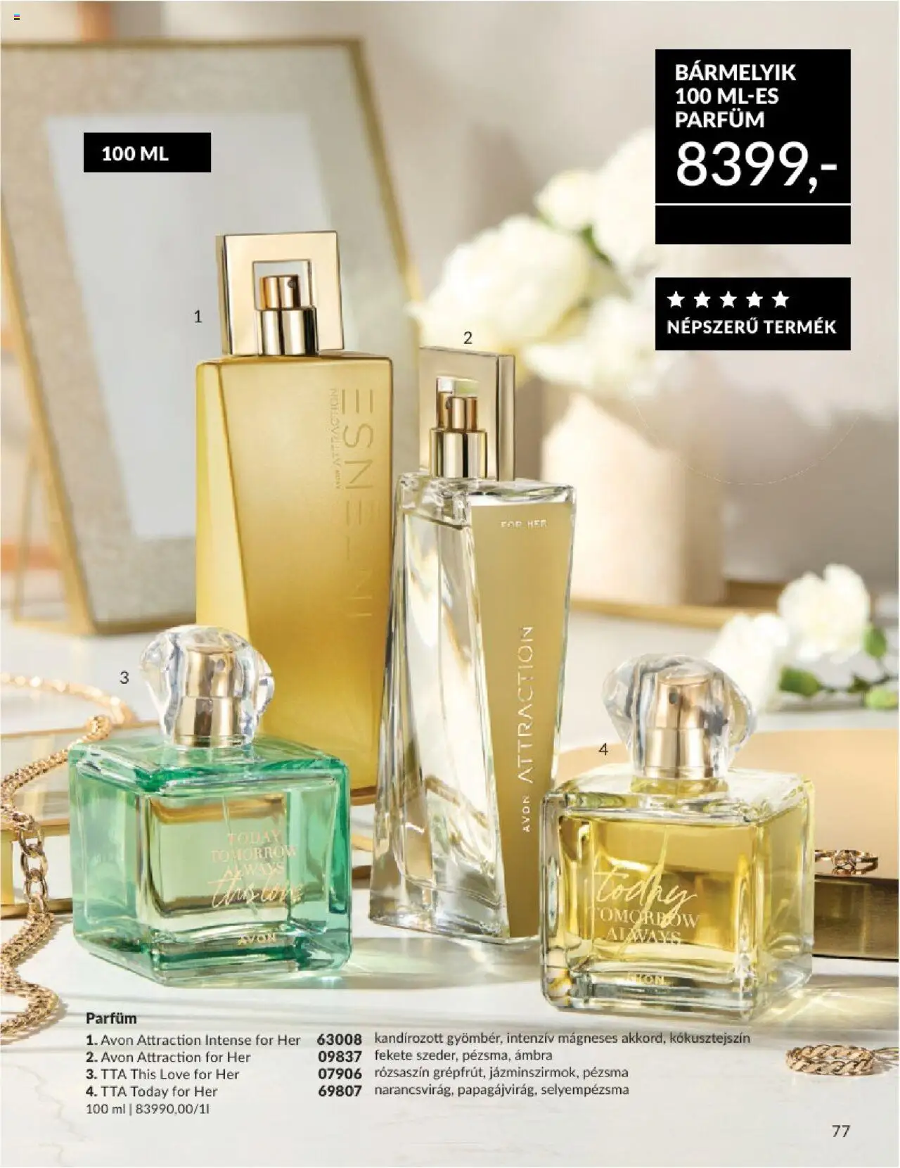 Avon akciós ujság - amely érvényes a következő dátumtól: 01.06.2025 | Oldal: 77 | Termékek: Parfüm