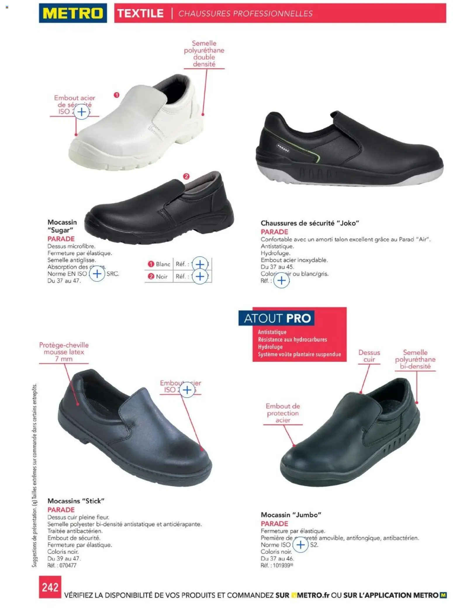 {H1} | Page: 242 | Produits: Mousse, Chaussures de sécurité, Mocassins