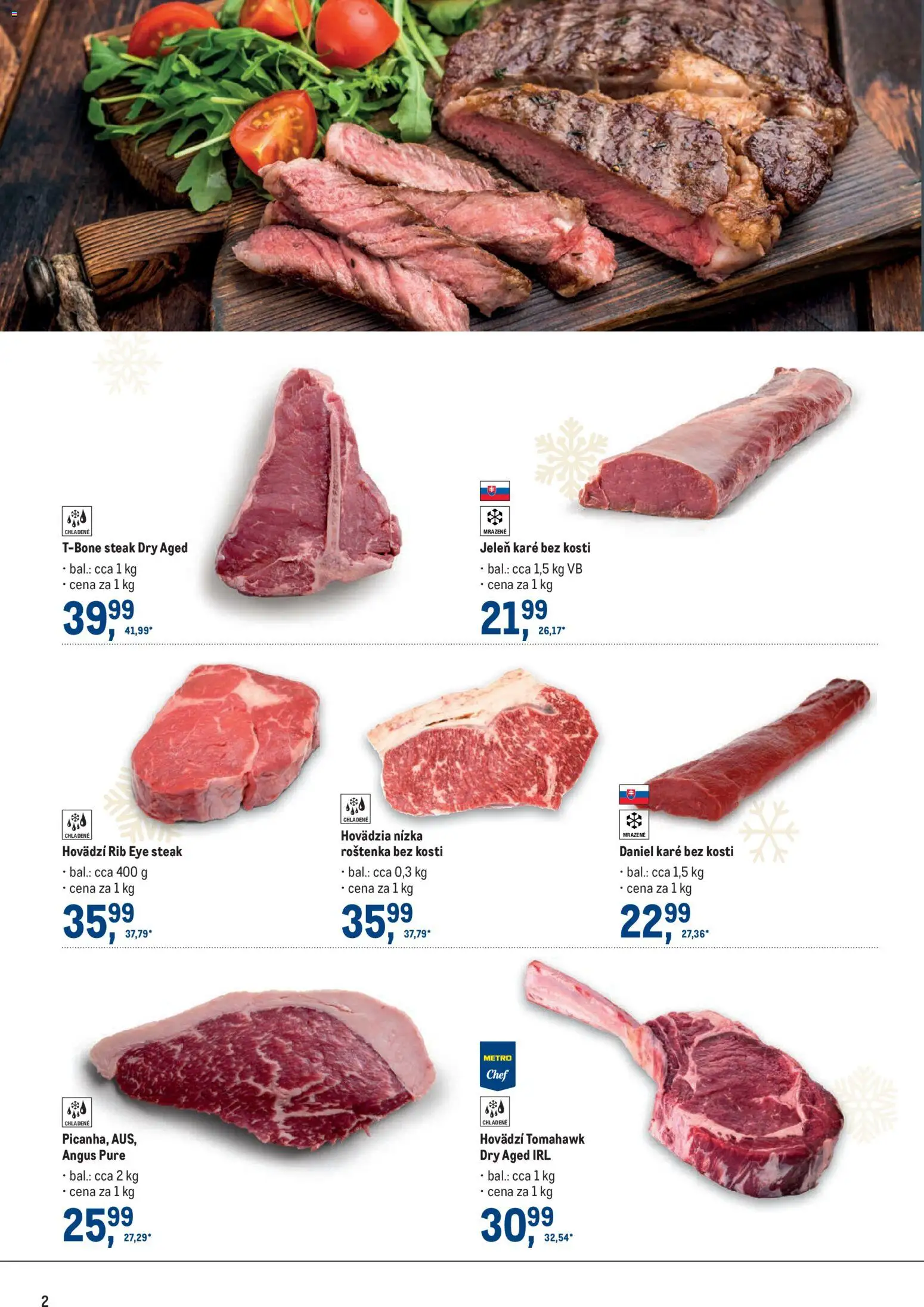 Nové Metro akcie – leták je platný od 10.12.2025 | Strana: 2 | Produkty: Steak