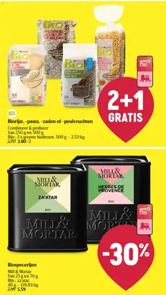 Biorijst, -pasta, -zaden of -peulvruchten, Combineer & profiteer. Van 250 g tot 500 g. Bijv.: 3 x groene biolinzen, 500 g - Voorbeeld van een folder van Delhaize, geldig van 02.01.2026 | Pagina: 9