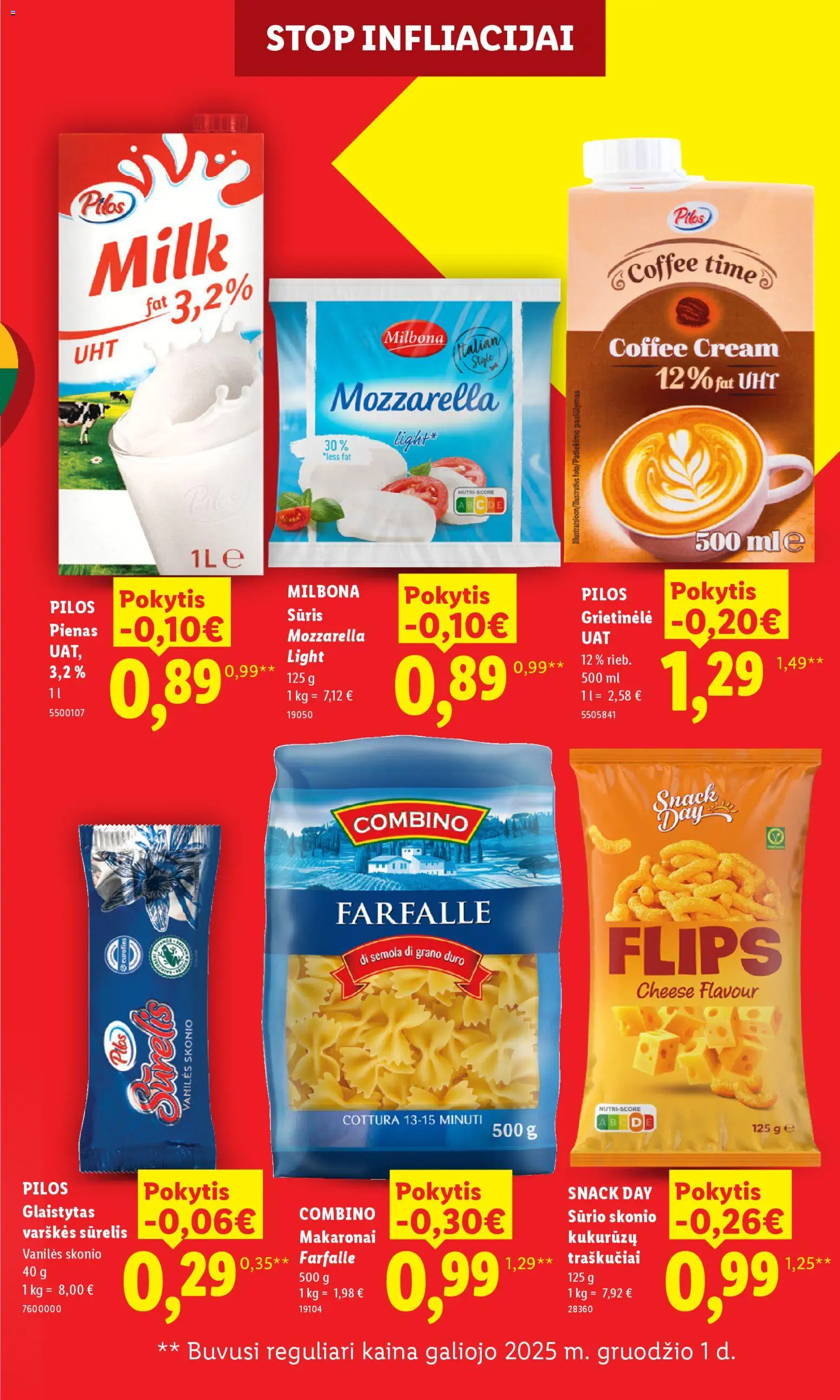 LIDL akcijos nuo 06.04.2026 | Puslapis: 3 | Prekių: Grietinėlė, Sūris, Makaronai, Traškučiai
