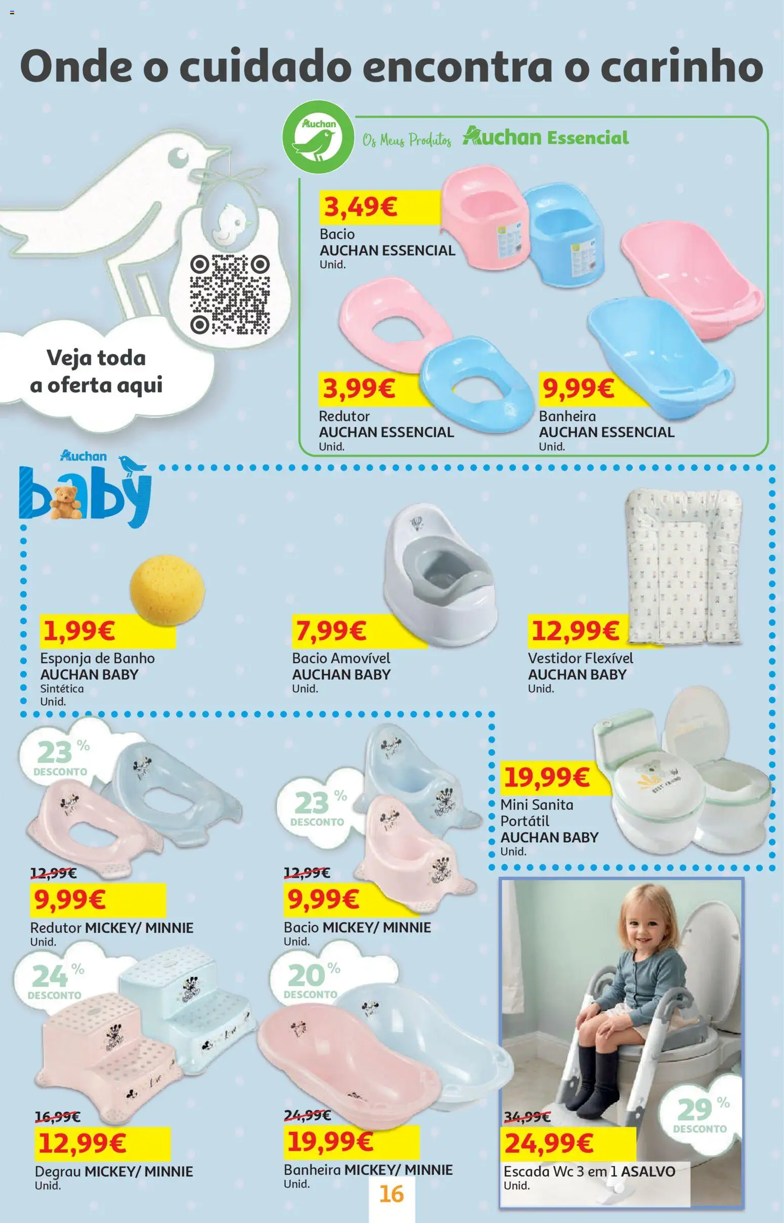 Auchan - Bebé │ válido de 13.01.2026 | Página: 16 | Produtos: Escada, Esponja, Banho, Esponja de banho