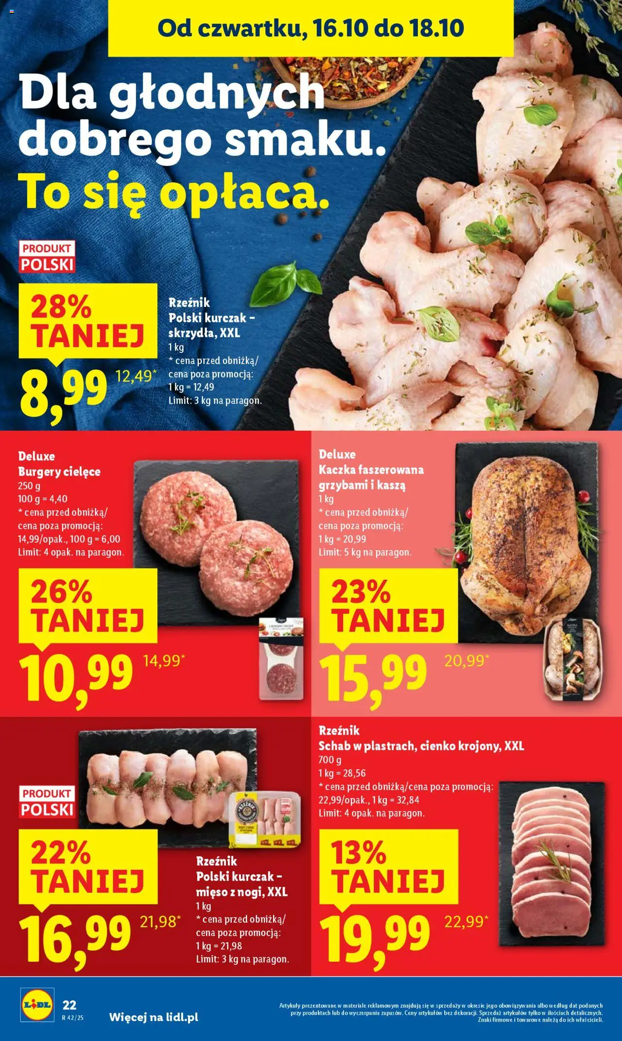 Lidl Gazetka od 16.10.2025 | Strona: 26 | Produkty: Kurczak, Schab, Mięso, Kaczka