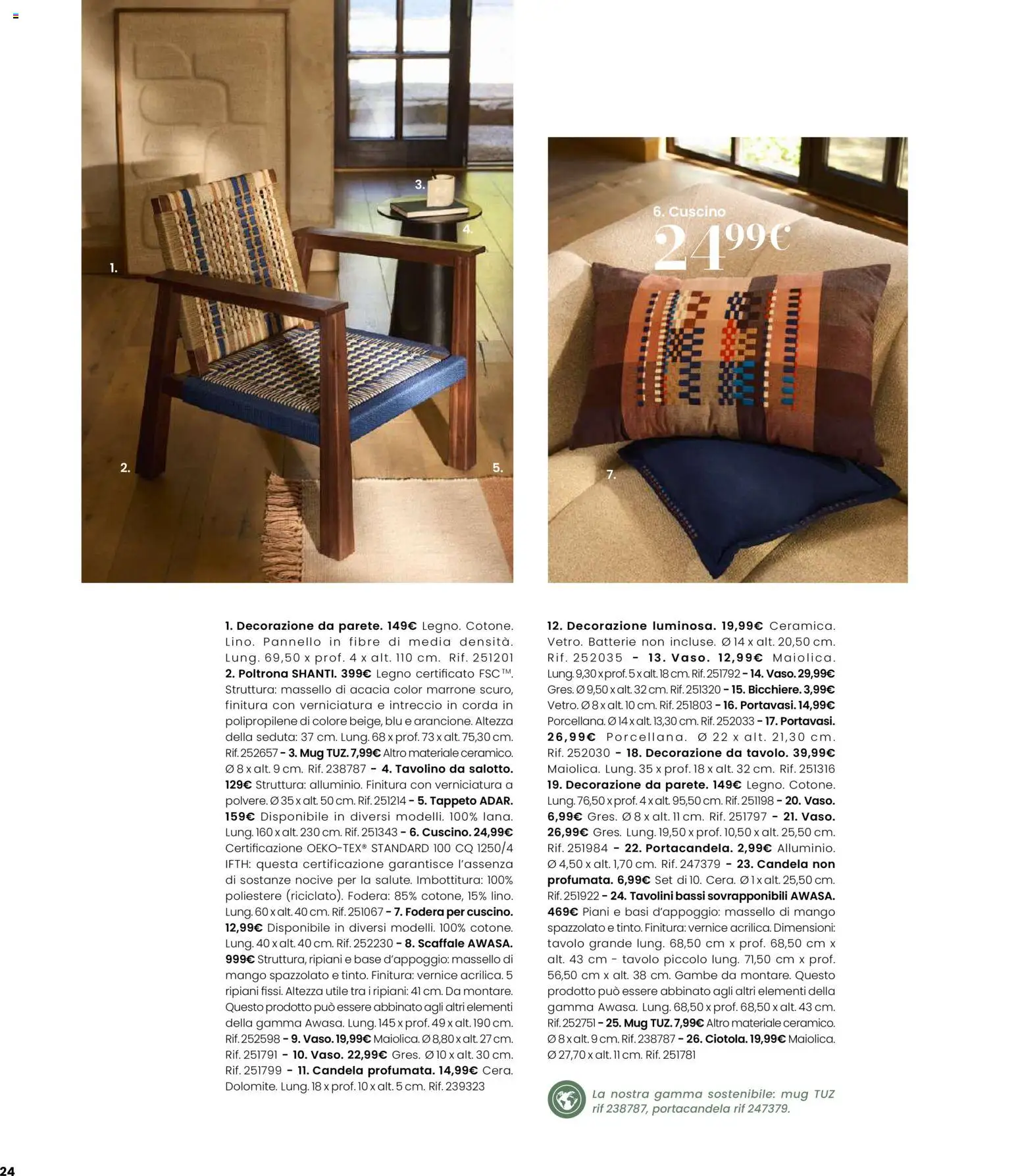 Volantino Maisons du Monde del 12.02.2026 | Pagina: 24 | Prodotti: Cuscino, Poltrona, Tavolo, Batterie