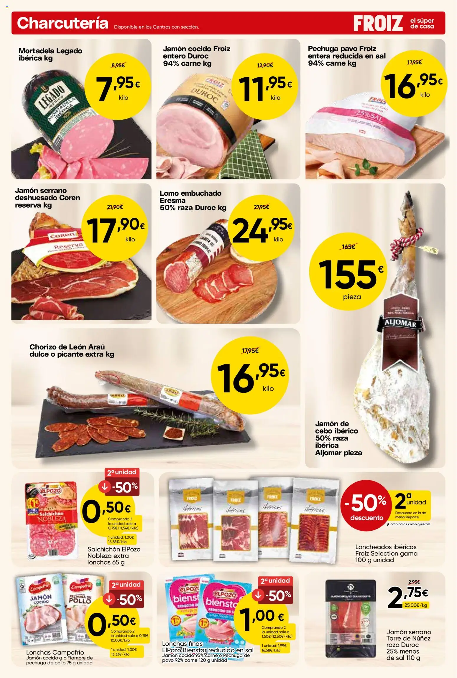 Froiz folleto │ válido desde el 28.04.2026 | Página: 6 | Productos: Jamón serrano, Jamón, Jamón cocido, Mortadela