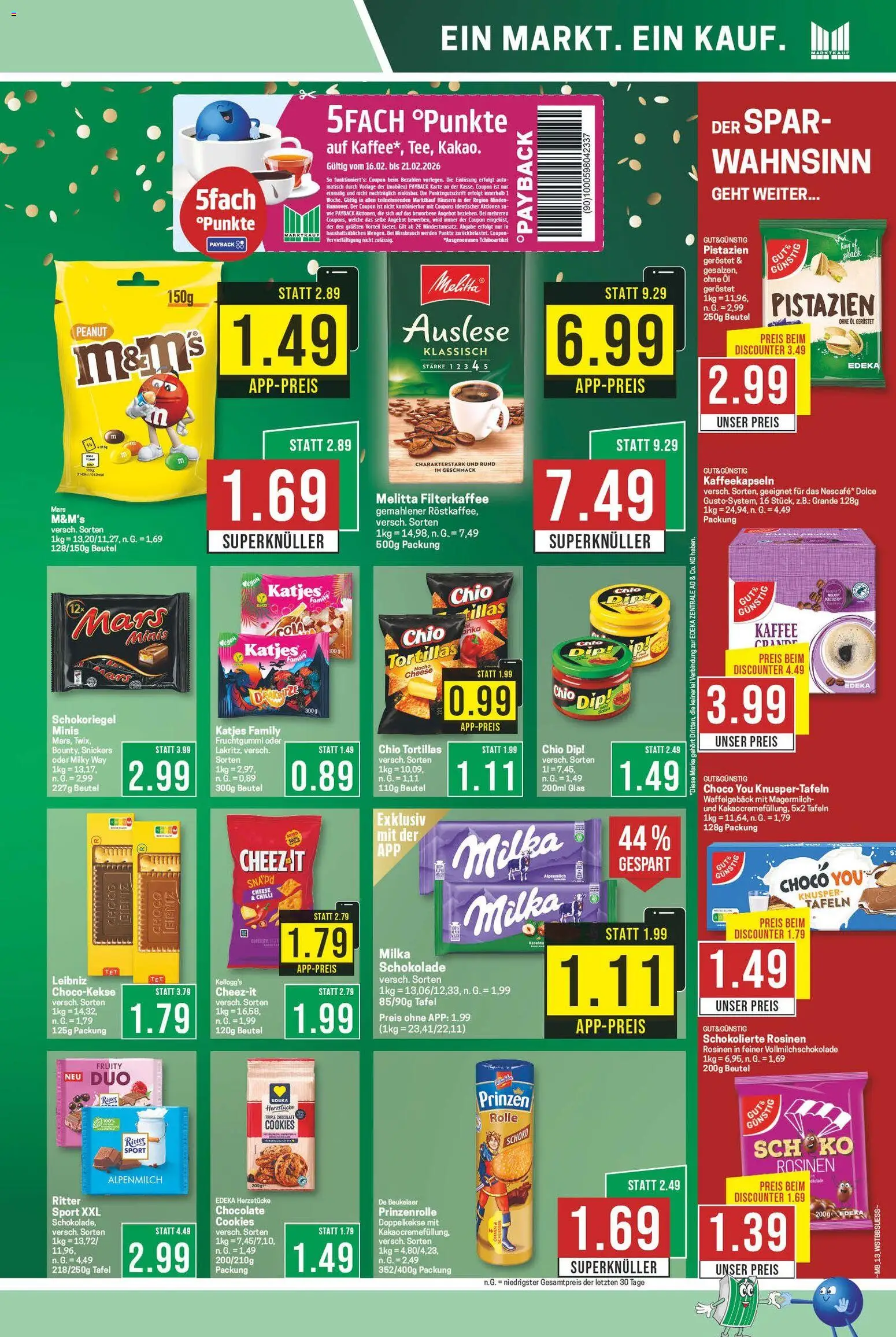 Marktkauf Prospekt 	 – gültig ab 16.02.2026 | Seite: 13 | Produkte: Schokolade, Katjes, Kellogg's, Mars