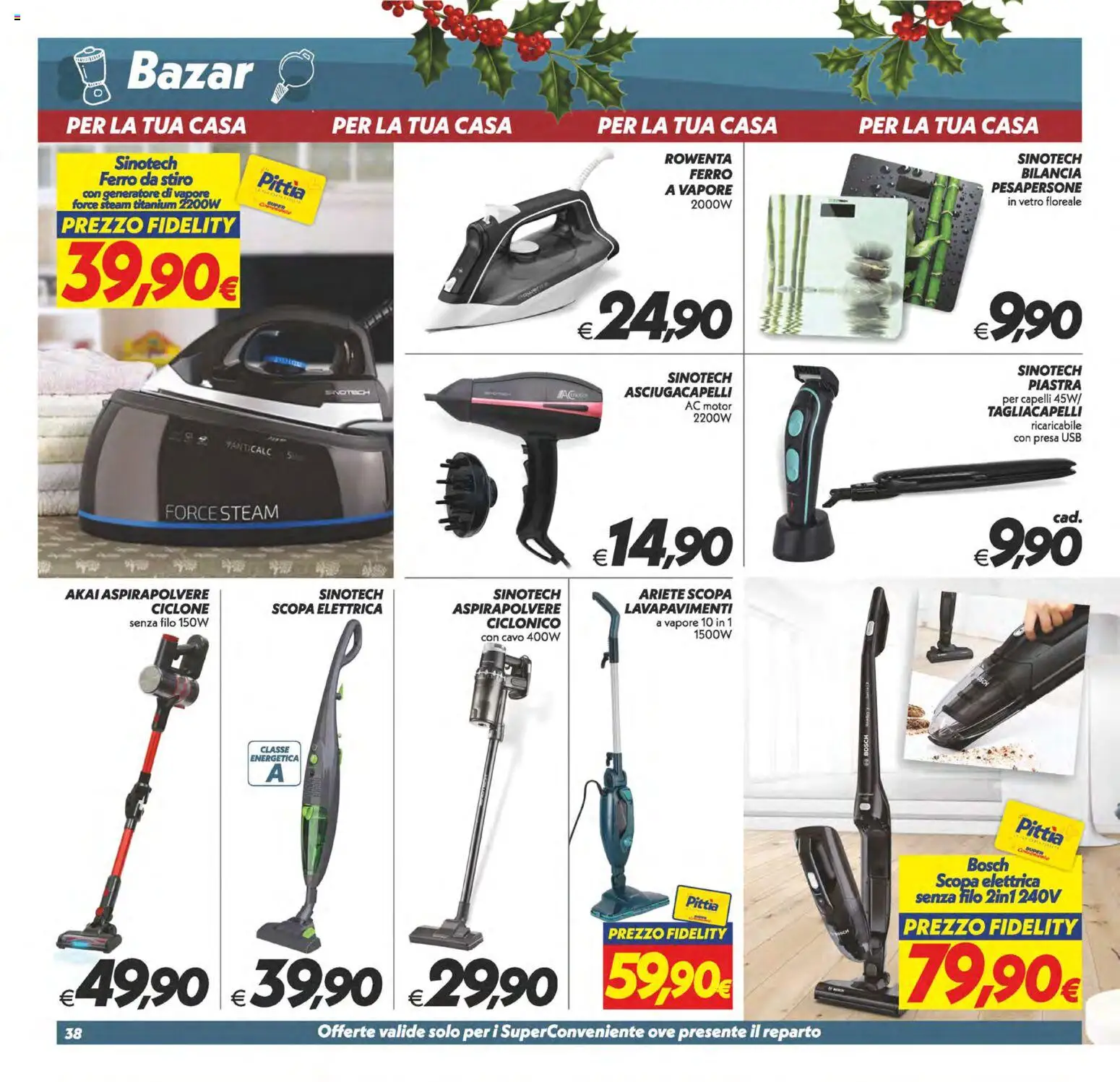Volantino SuperConveniente del 05.12.2025 | Pagina: 38 | Prodotti: Scopa, USB, Bilancia, Ferro da stiro