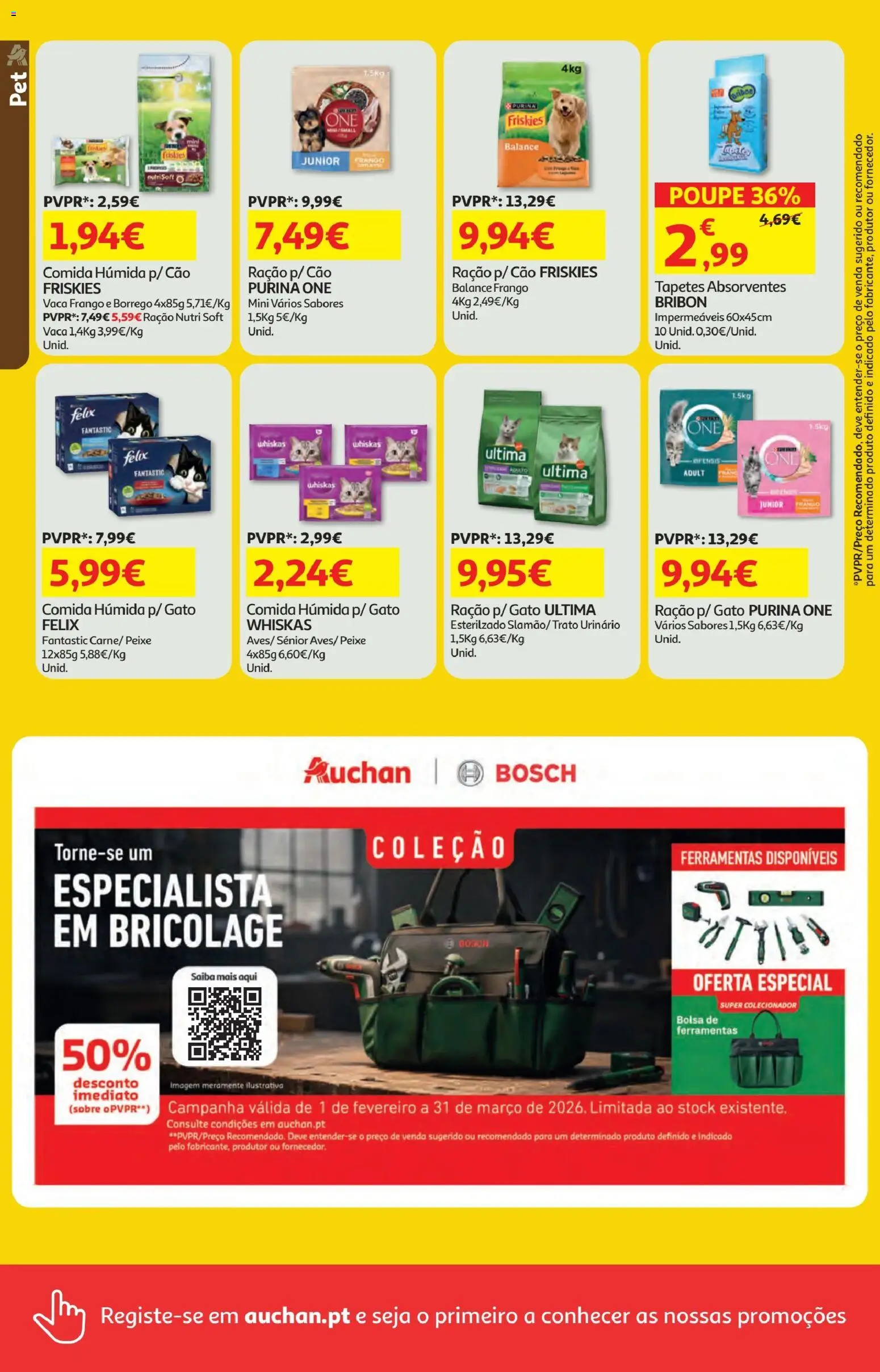 Minipreço folheto │ válido de 12.02.2026 | Página: 16 | Produtos: Bolsa, Purina one, Frango, Peixe