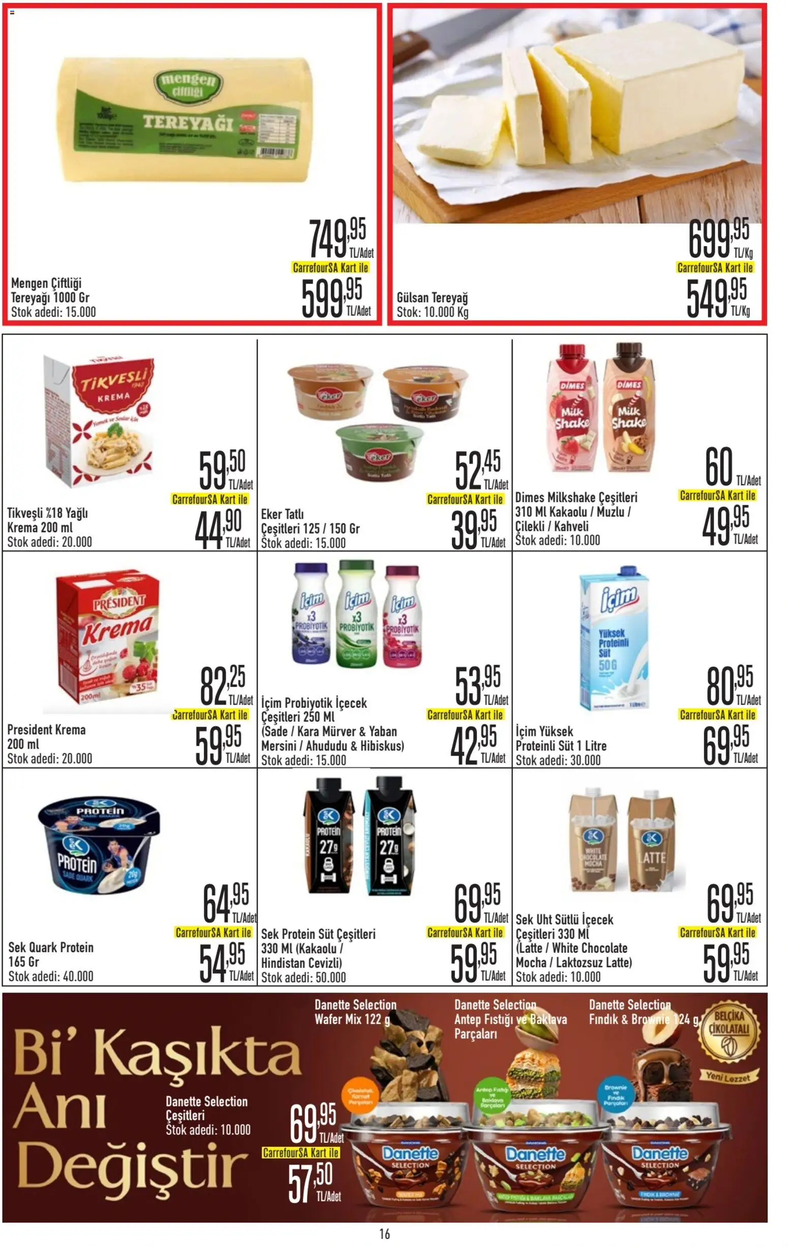 CarrefourSA Katalog - 09.03.2026 tarihinden itibaren geçerlidir | Sayfa: 16 | Ürünler: Süt, Tereyağı, Fındık, Ahududu