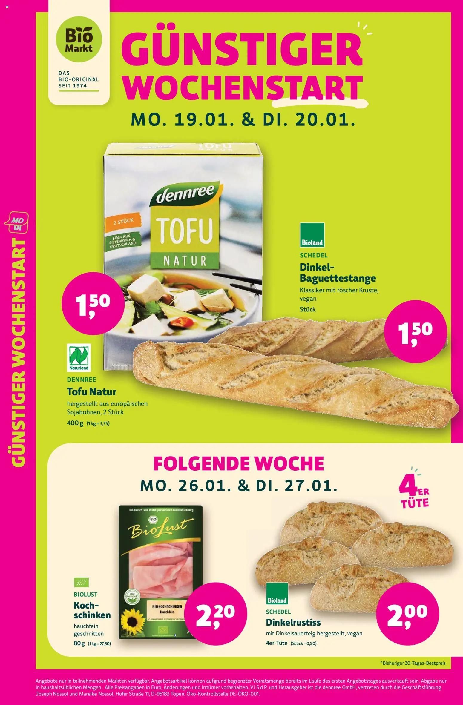 BioMarkt Prospekt – gültig ab 14.01.2026 | Seite: 3 | Produkte: Schinken, Fleisch