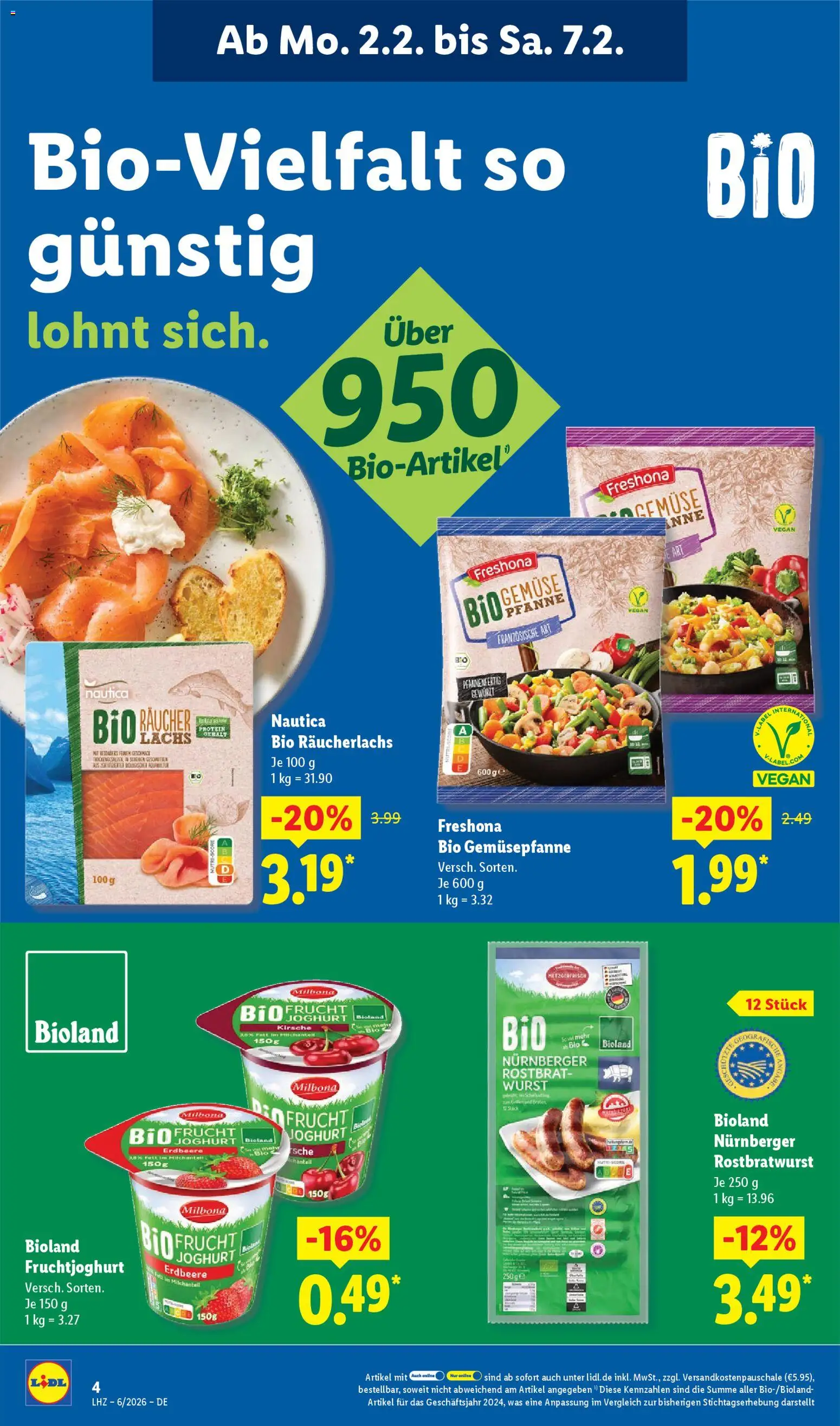 Lidl - Prospekt – gültig ab 02.02.2026 | Seite: 6 | Produkte: Joghurt, Fruchtjoghurt, Lachs, Wurst