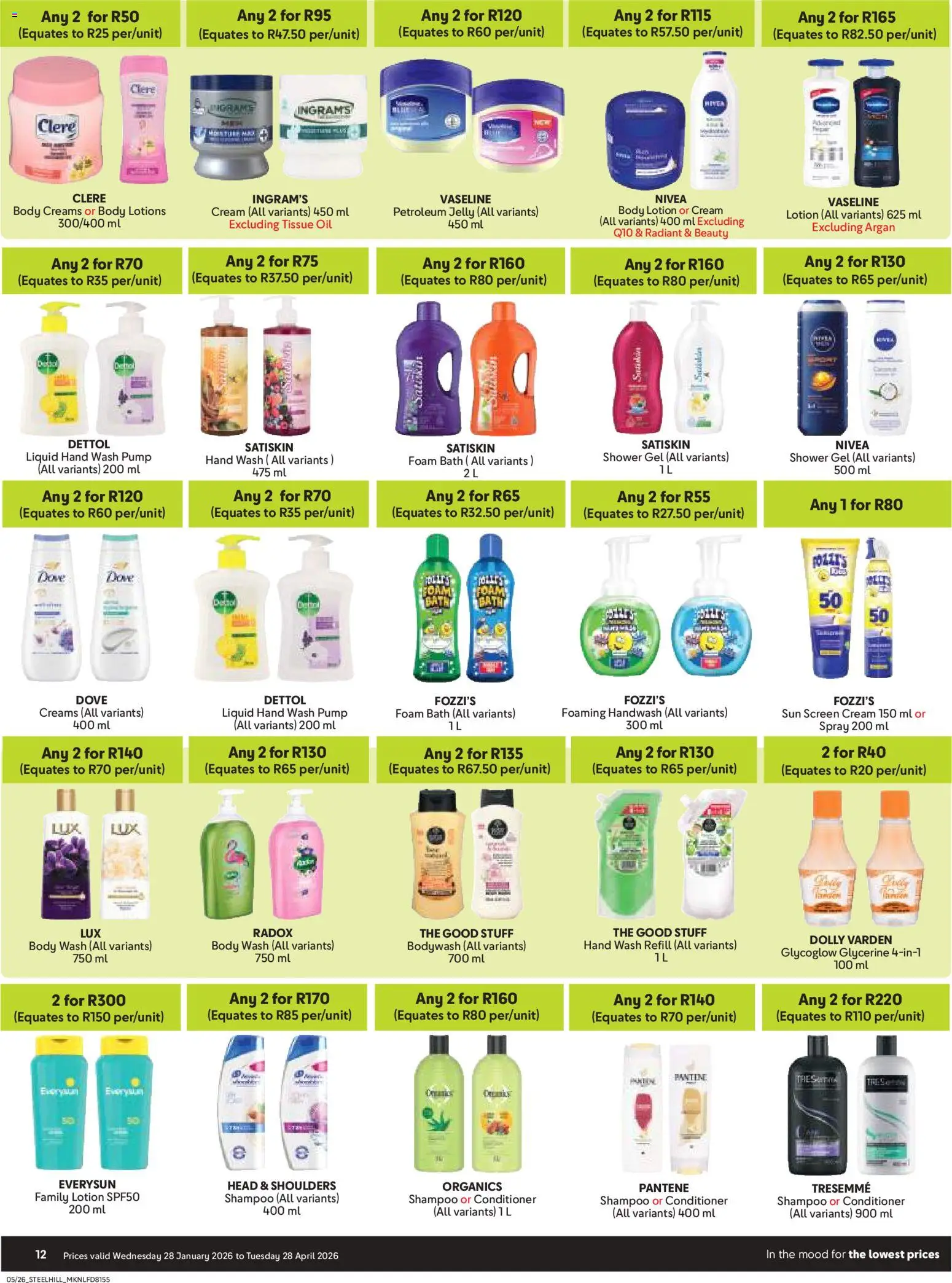 New Makro catalogue – valid from 28.01.2026 | Page: 12 | Products: Tissue oil, Shampoo, Foam, Lotion