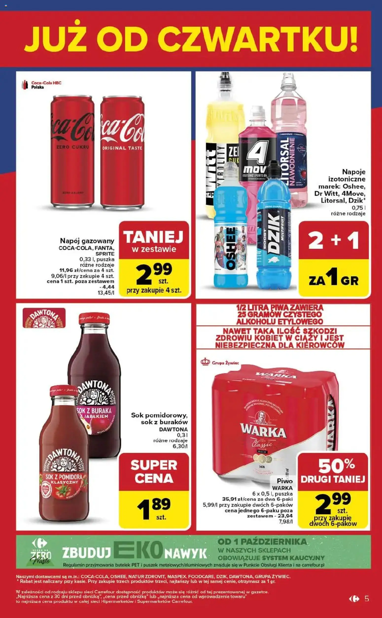 Carrefour Gazetka - Weekend okazji od 13.11.2025 | Strona: 6 | Produkty: Napoje, Sprite, Warka, Piwo Warka