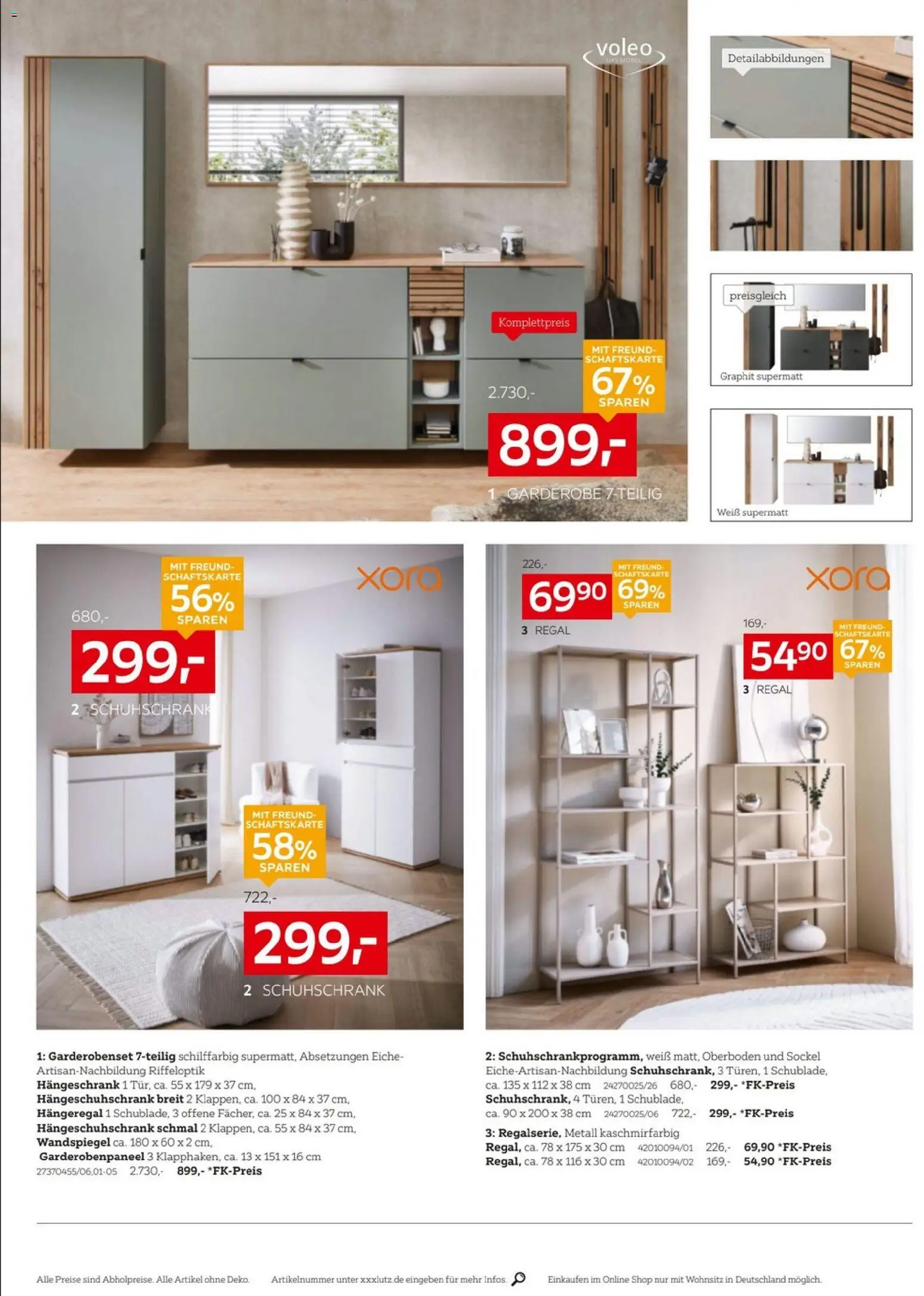 XXXL Lutz Prospekt – gültig ab 08.03.2026 | Seite: 22 | Produkte: Regal, Wandspiegel, Garderobenset, Hängeschrank