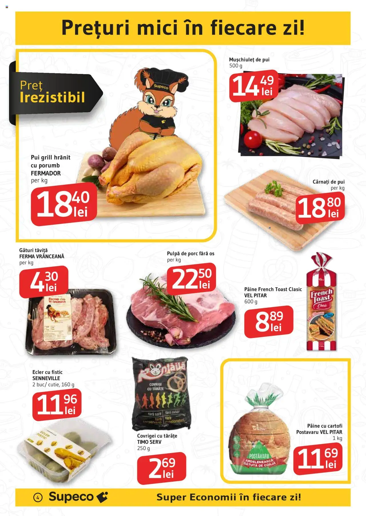 Noul catalog Supeco – valabil de la 16.10.2025 | Pagină: 4 | Produse: Hacıyatmaz Kedi Oyuncağı, Mici, Porumb, Cartofi