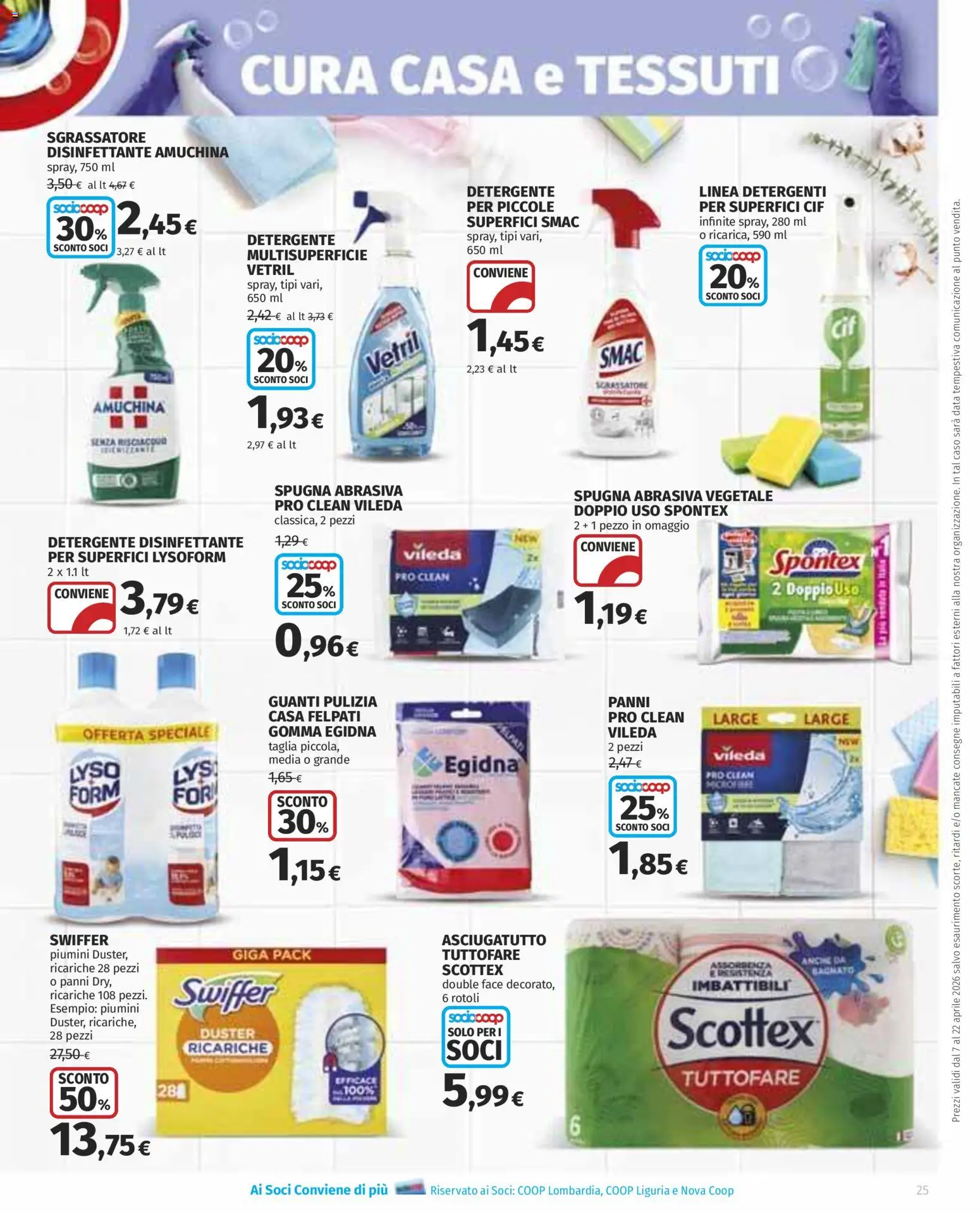 Volantino Ipercoop del 07.04.2026 | Pagina: 25 | Prodotti: Spugna, Detergente, Sgrassatore, Data