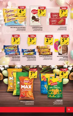 Pogląd oferty "Arhelan gazetka" - ważna od 27.03.2026 | Strona: 15 | Produkty: Chipsy, Baton, Krakersy, Ciastka