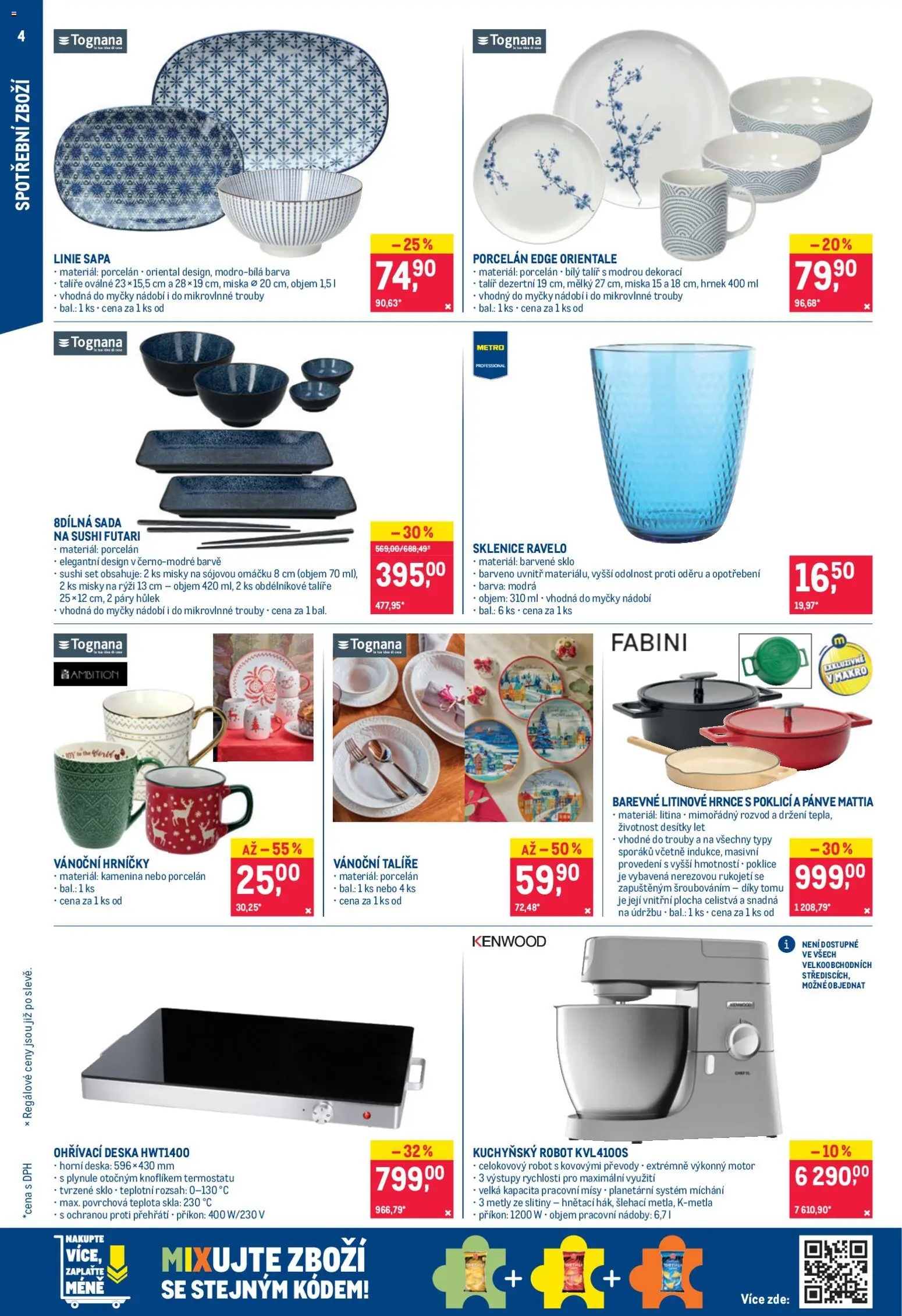 Makro leták - Spotřební zboží od 17.12.2025 | Strana: 4 | Produkty: Hrnek, Poklice, Miska, Sushi