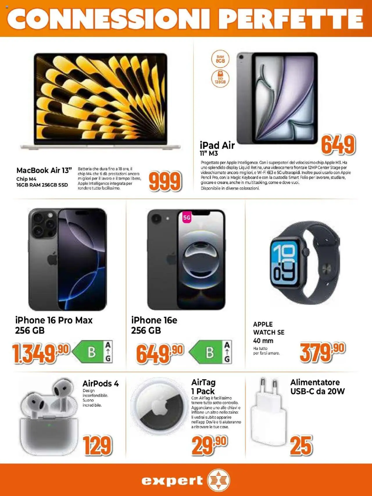 Volantino Expert del 16.10.2025 | Pagina: 31 | Prodotti: Macbook air, Iphone, Ipad, Apple Watch