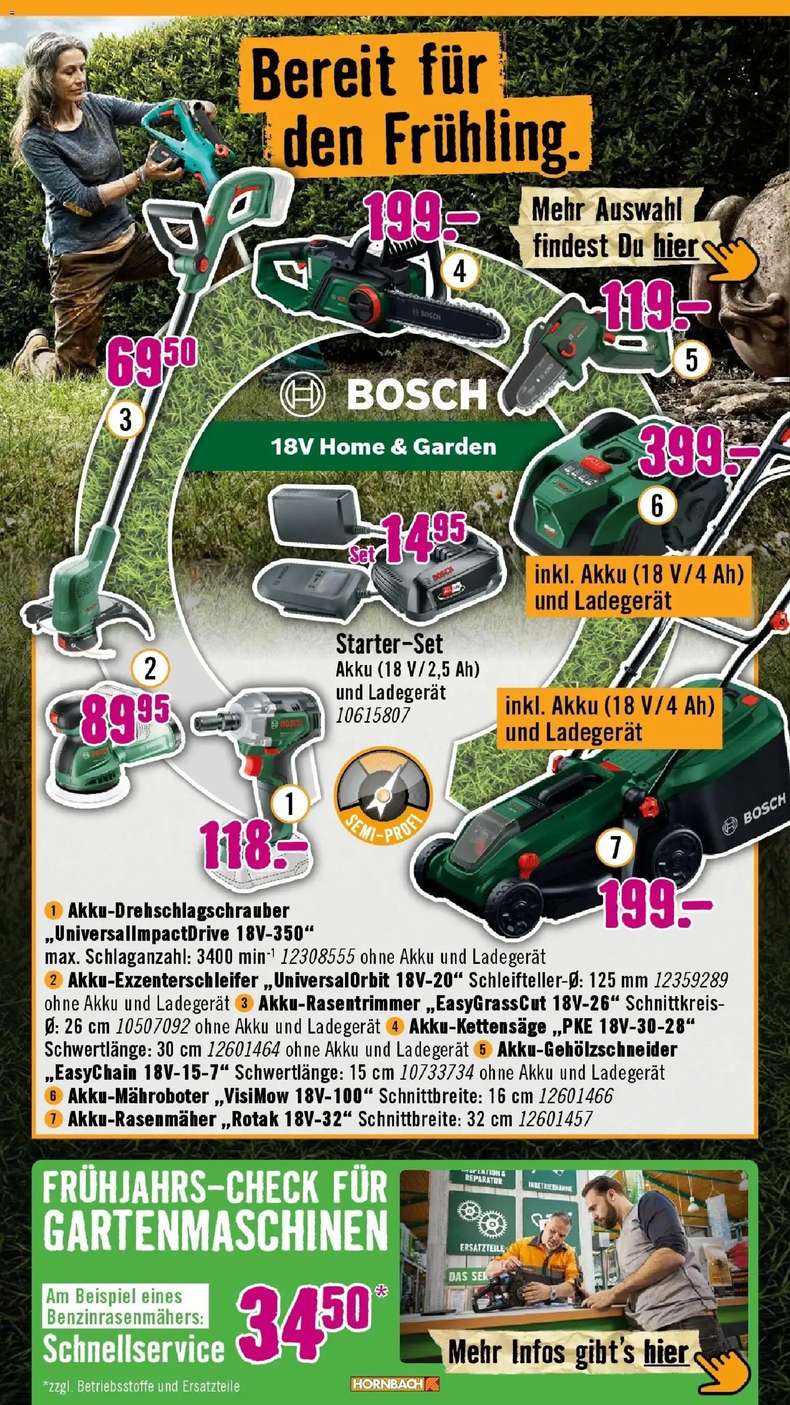 Hornbach Ran ans Projekt. Es ist schon Pflanzzeit. – gültig ab 10.03.2026 | Seite: 10 | Produkte: Bosch, Ladegerät