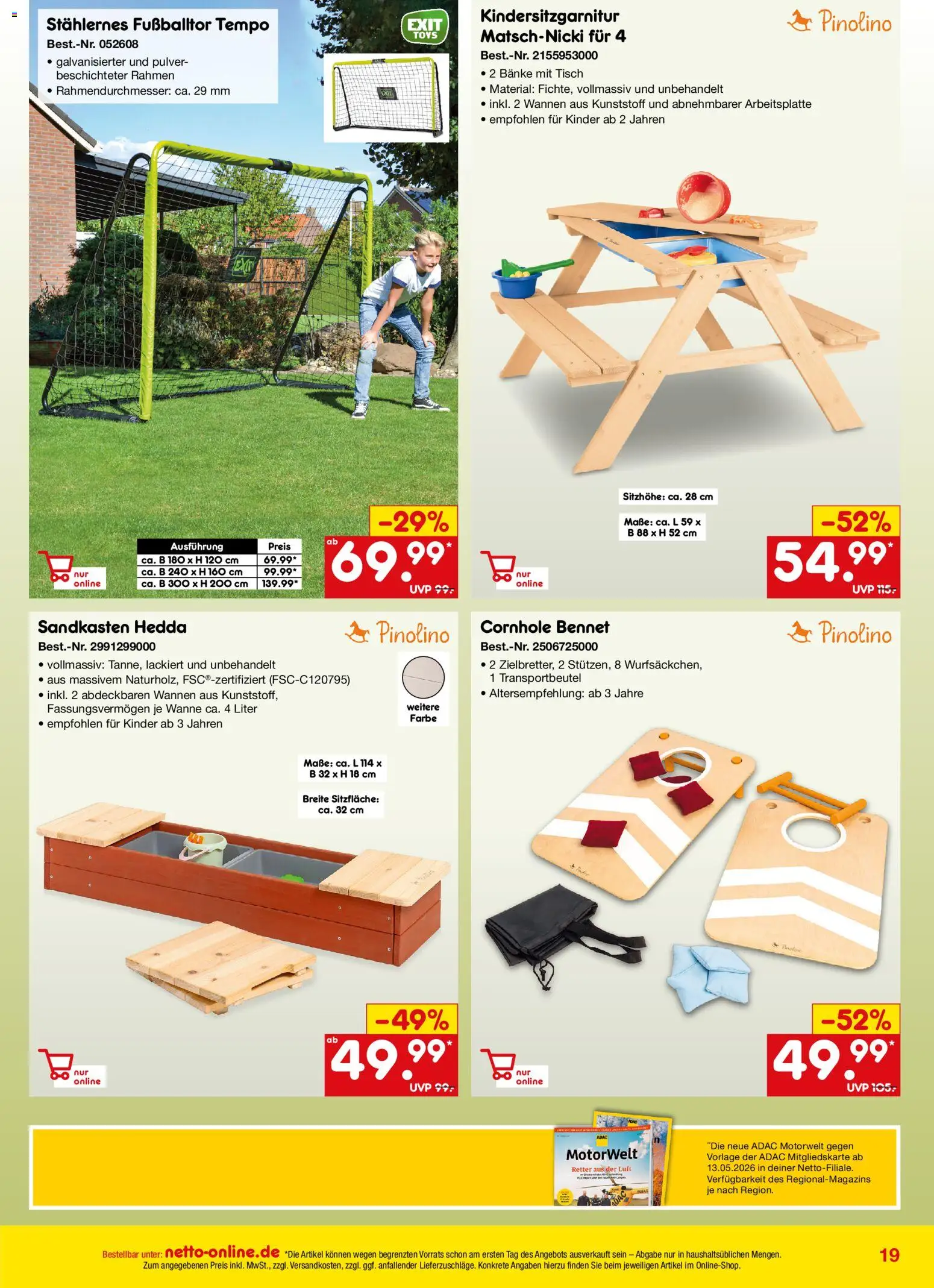 Netto Marken-Discount Online-Angebote Mai – gültig ab 01.05.2026 | Seite: 19 | Produkte: Tisch, Tempo