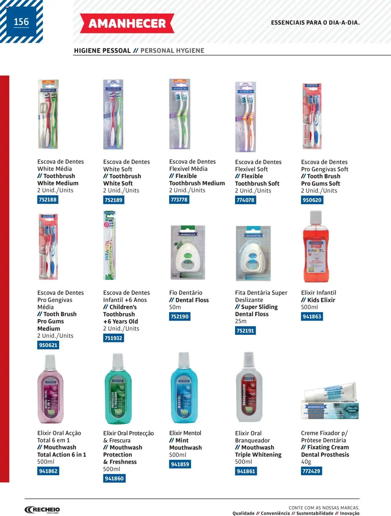 Recheio AS NOSSAS MARCAS │ válido de 19.12.2023 | Página: 156 | Produtos: Escova de dentes, Fixador, Creme