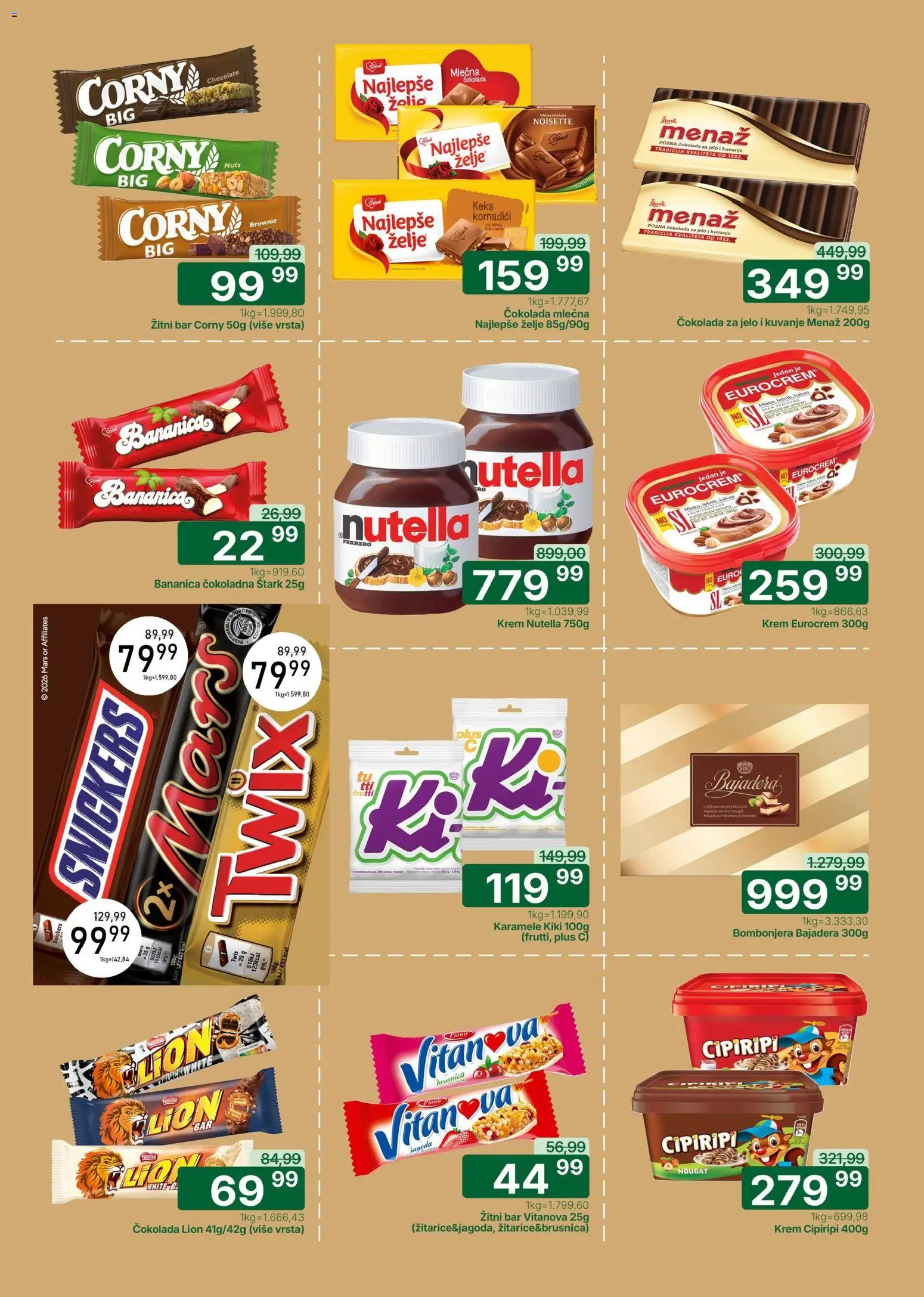 Univerexport katalog - važi od 16.03.2026 | Strana: 18 | Proizvode: Keks, Twix, Bombonjera, Čokolada