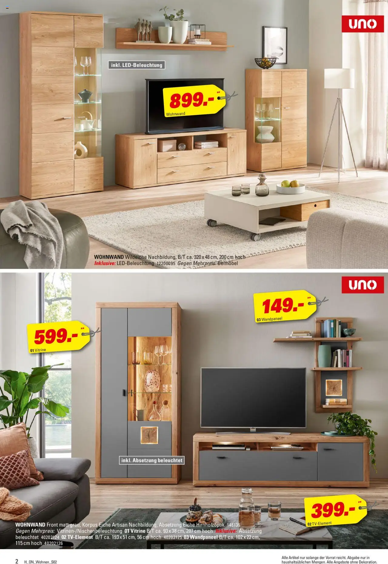 Höffner - Wohnen Spezial - gültig ab dem 13.08.2025 | Seite: 2 | Produkte: Wohnwand, Vitrine