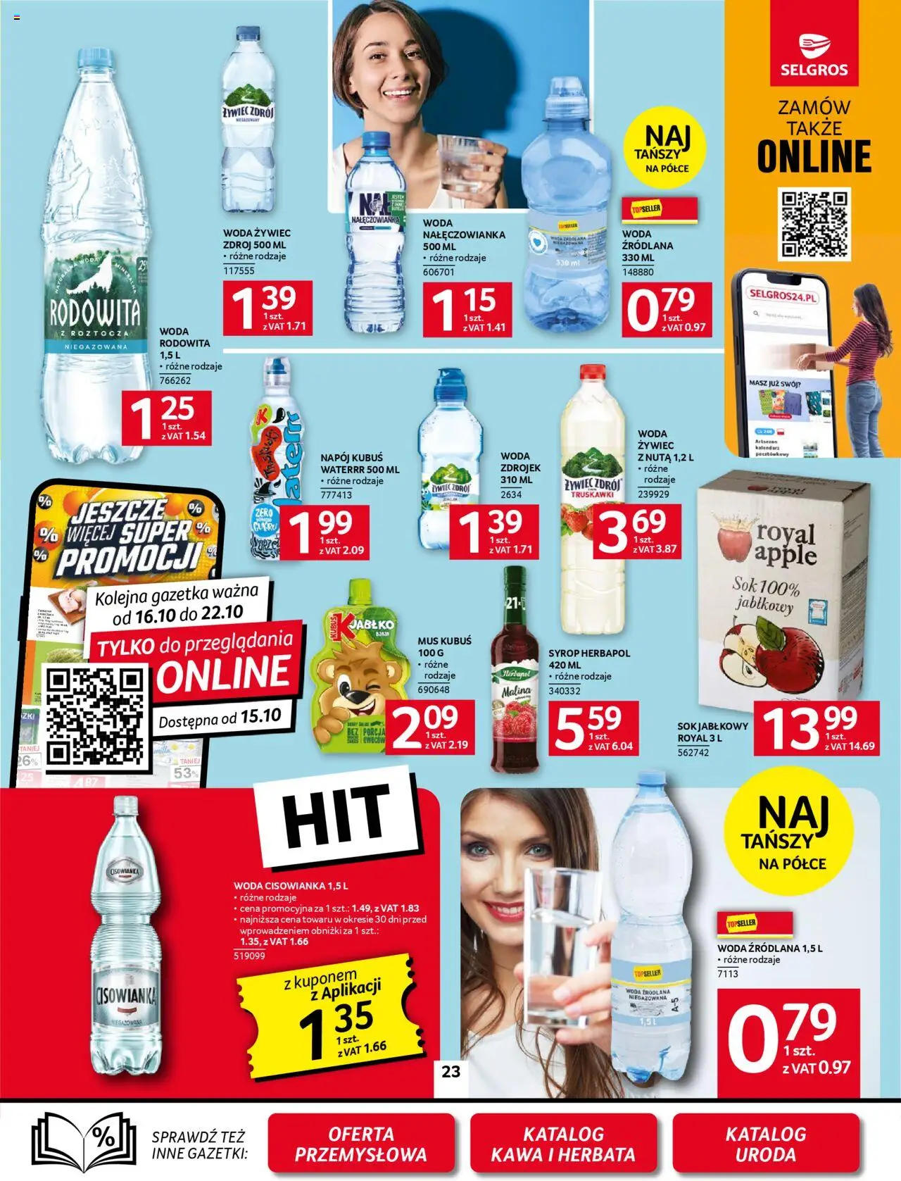 Selgros cash&carry Gazetka od 09.10.2025 | Strona: 23 | Produkty: Syrop, Woda źródlana, Kawa, Truskawki