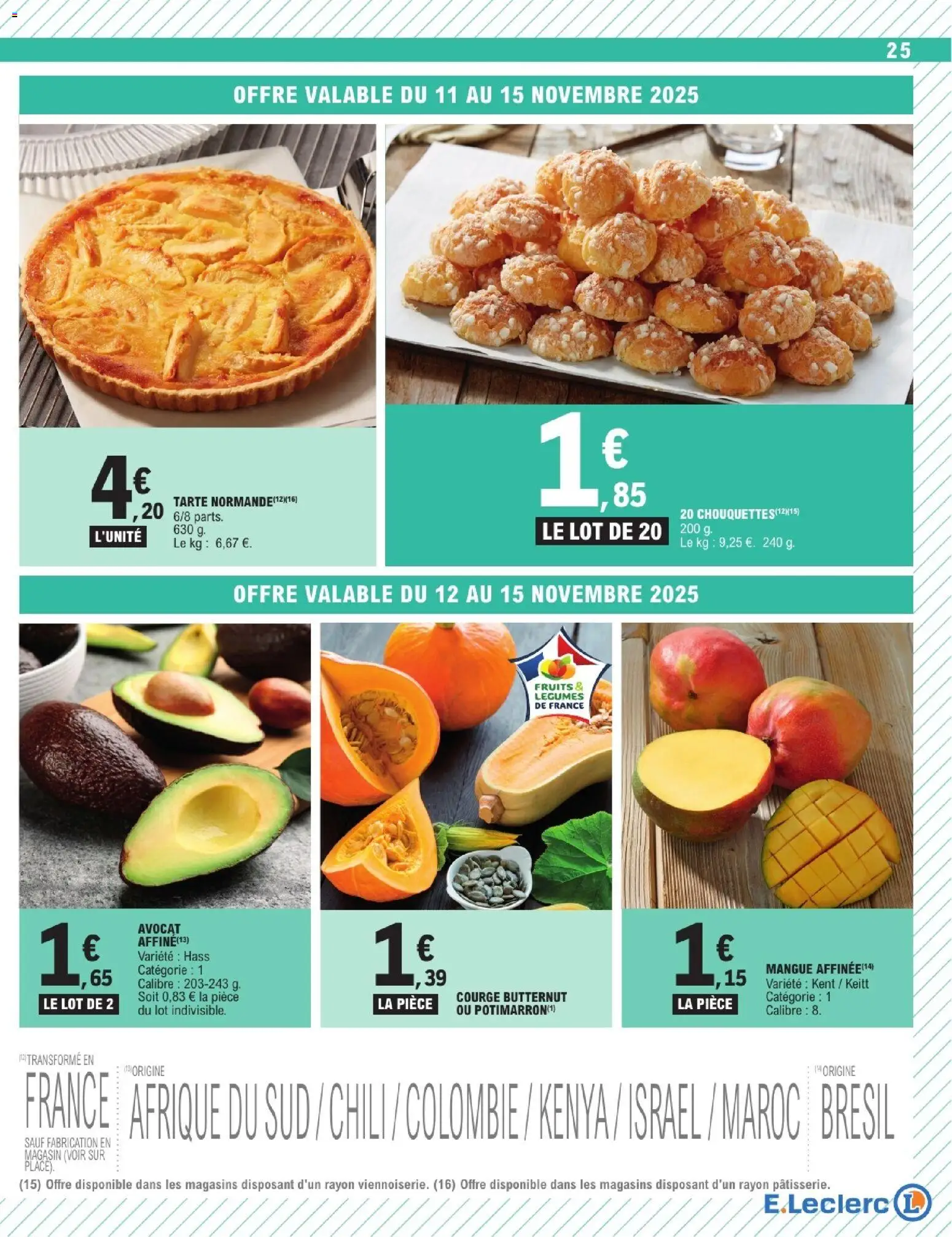 {H1} | Page: 25 | Produits: Avocat, Mangue, Courge, Butternut