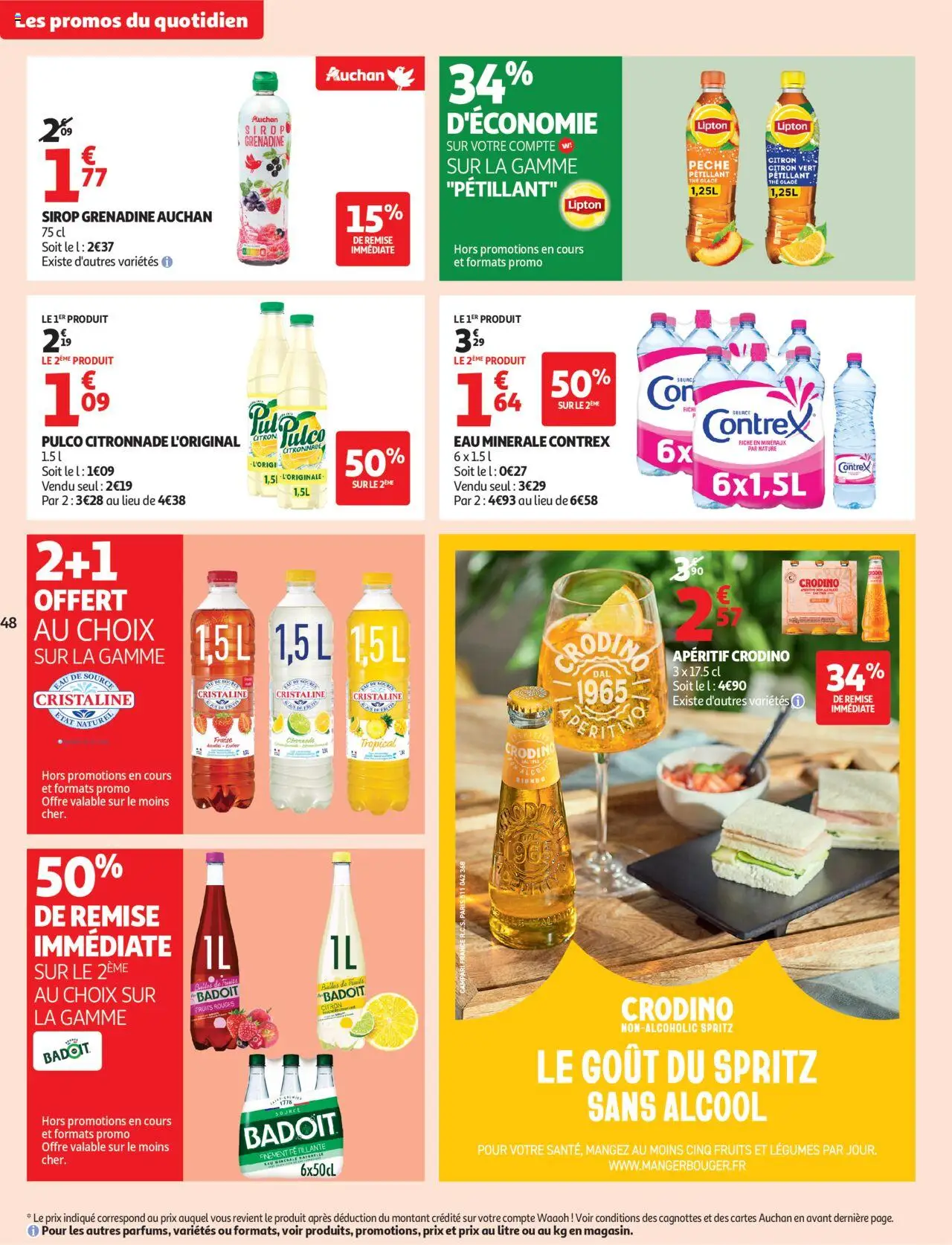 {H1} | Page: 49 | Produits: Eau minérale, Alcool, Citron vert, Contrex