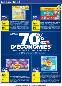 Carrefour - Prévisualisation de Carrefour Nos promos et doublez vos euros cagnottés valide à partir de 29.12.2025 | Page: 68 | Produits: Couches, Pampers, Coton, Culotte