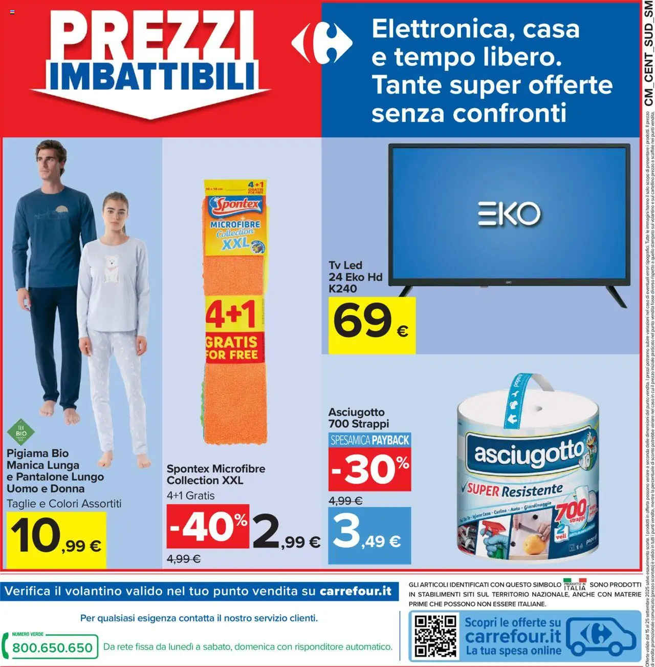 Volantino Carrefour del 15.09.2025 | Pagina: 26 | Prodotti: Tè, Pigiama, TV