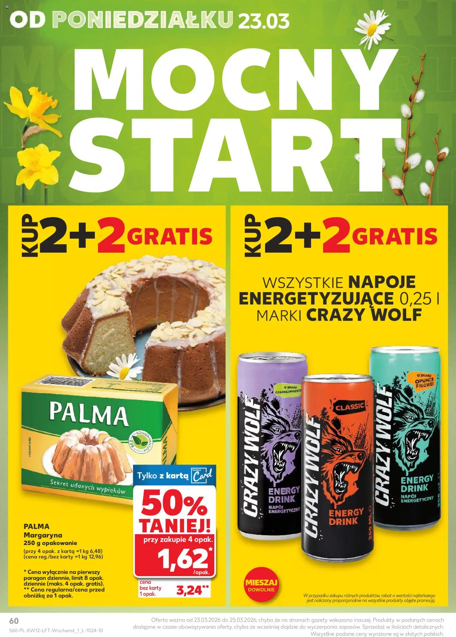 Kaufland Polsko leták od 19.03.2026 | Strana: 60 | Produkty: Crazy Wolf, Karty, Energy drink