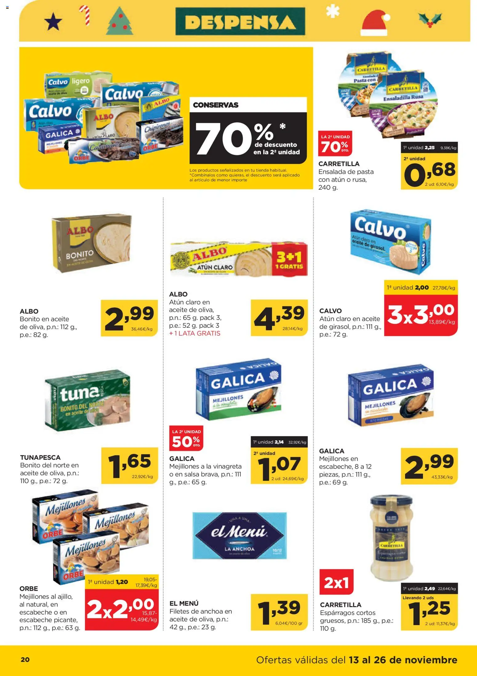 Alimerka folleto Asturias │ válido desde el 13.11.2025 | Página: 22 | Productos: Aceite, Νερό καρύδας, Ensalada, Atún claro