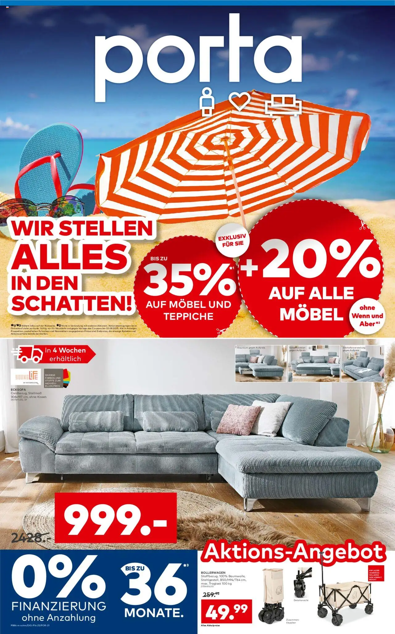 Porta! Prospekt - gültig ab dem 28.07.2025 | Seite: 1 | Produkte: Ecksofa, Kissen