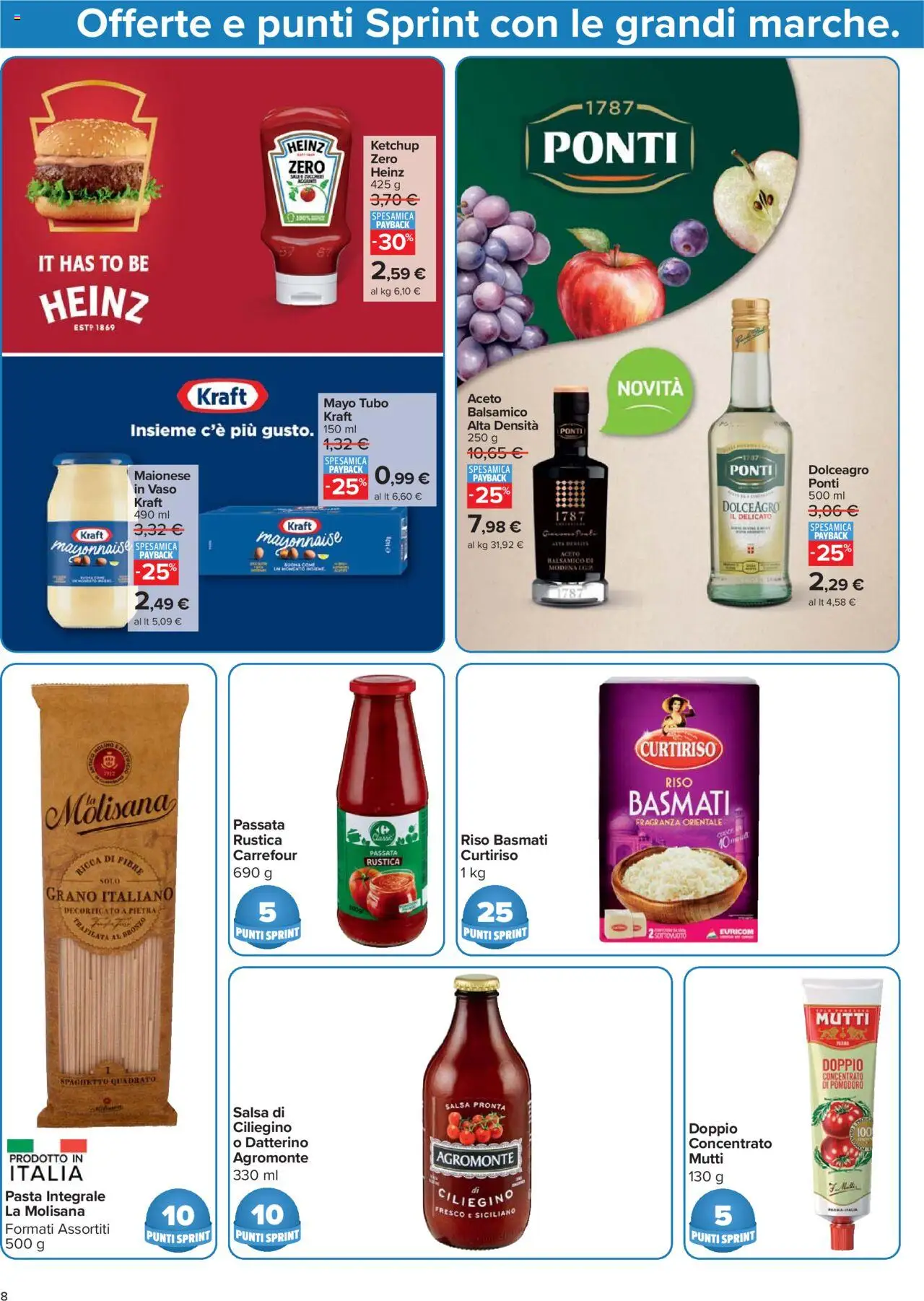 Volantino Carrefour del 21.08.2025 | Pagina: 8 | Prodotti: Riso, Pomodoro, Mutti, Fragranza